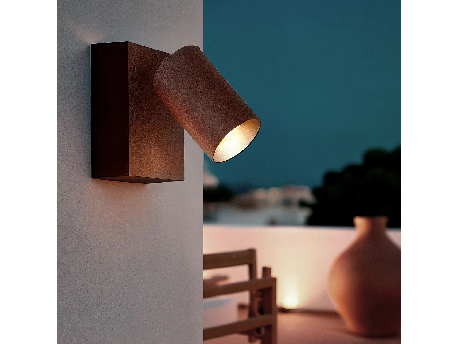 Applique Murale Extérieure LED 10W Aluminium CCT Sélectionnable Kuriya Rouille