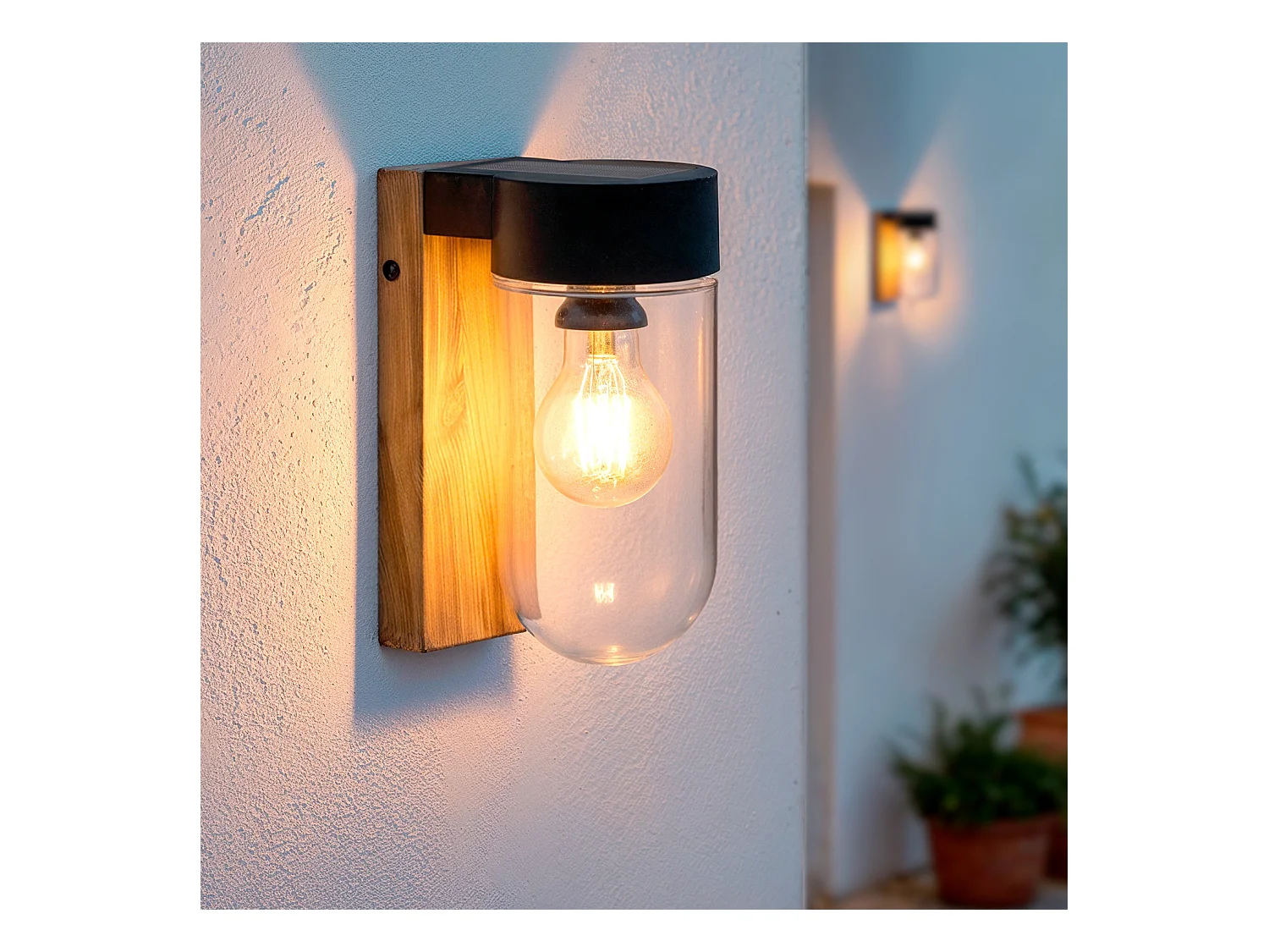 Applique da Parete per Esterni Solare LED 1,5W Alluminio Enzo Naturale