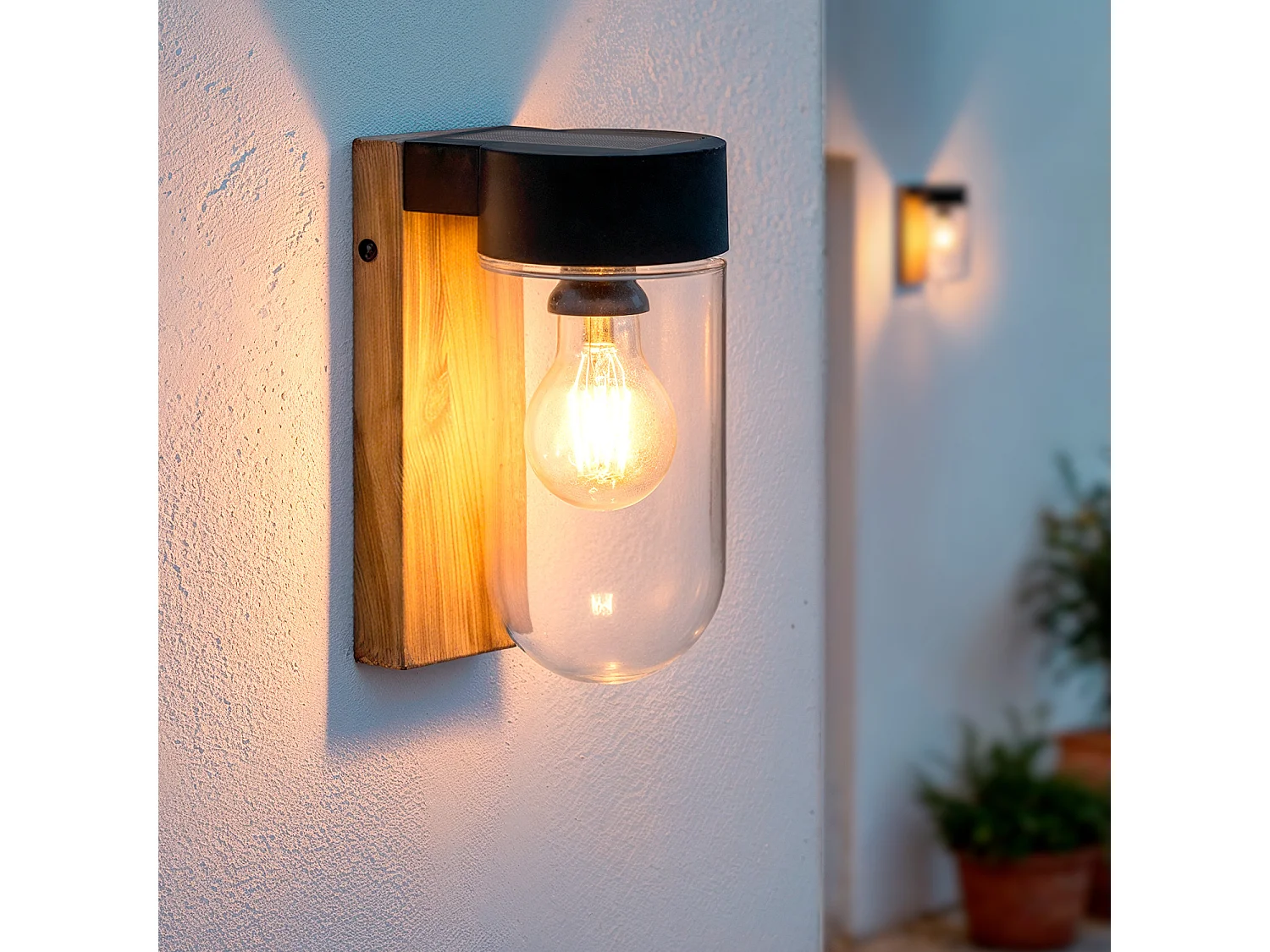 Applique Murale Extérieure Solaire LED 1,5W Aluminium Enzo Naturel