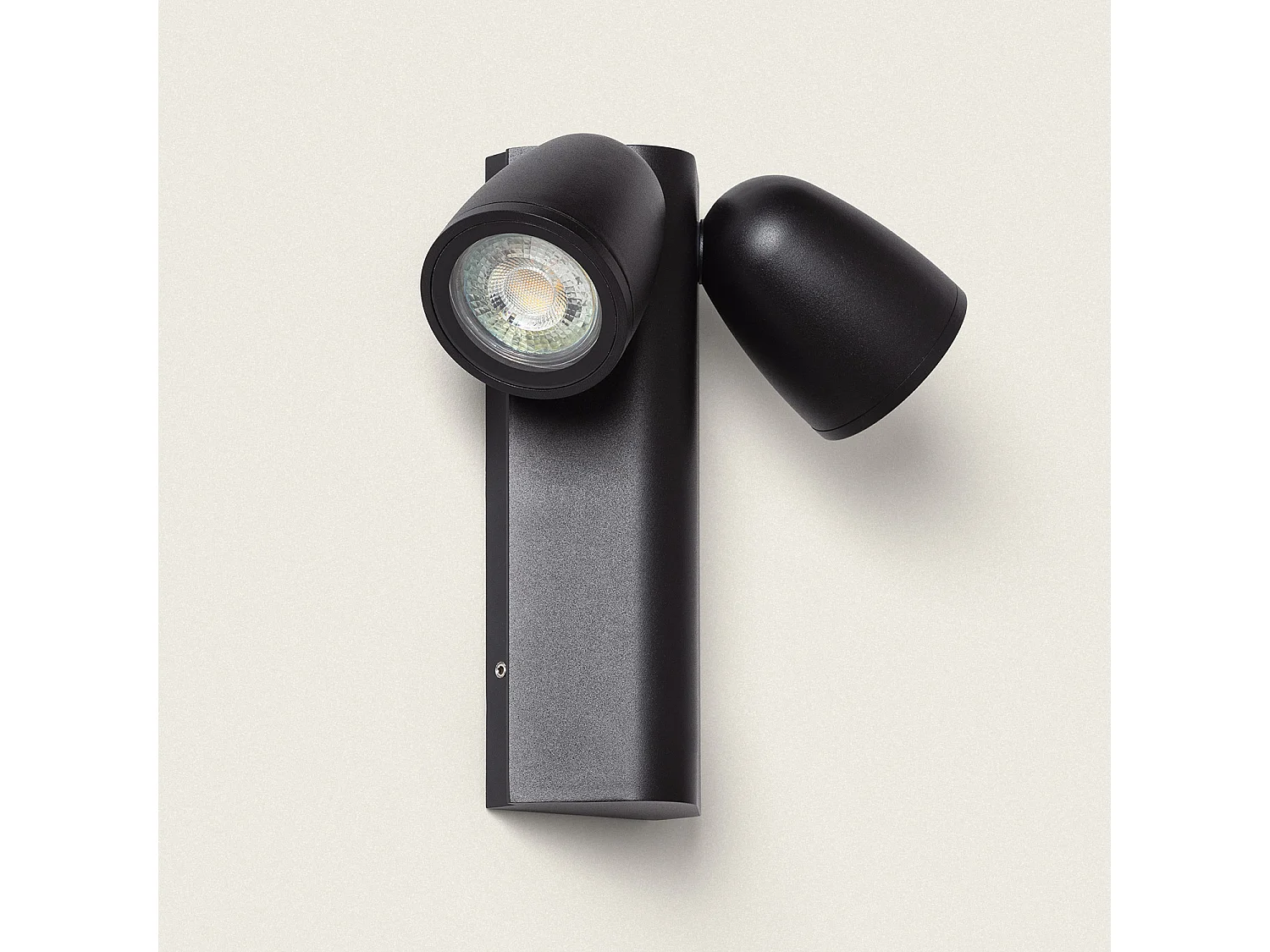 Applique Murale Extérieure Aluminium Abel Deux Spots Noir