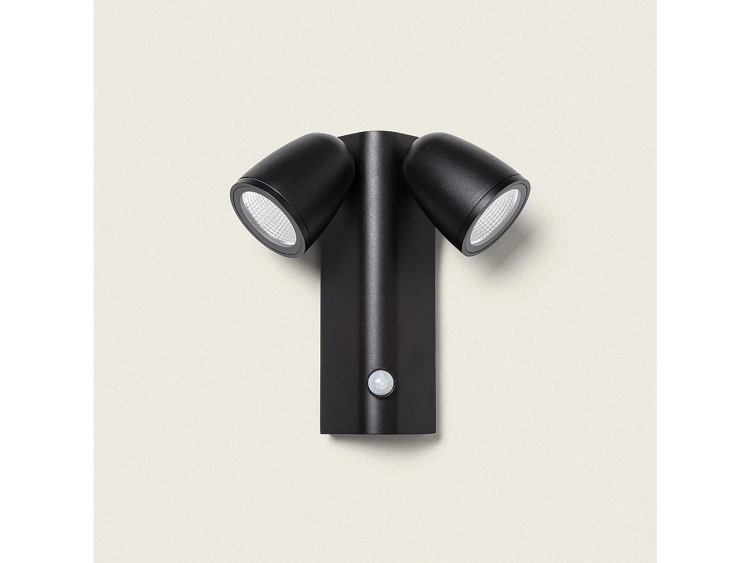 Applique Murale Extérieure LED 12W Aluminium avec Détecteur de Mouvement PIR Abel 2 Spots Noir