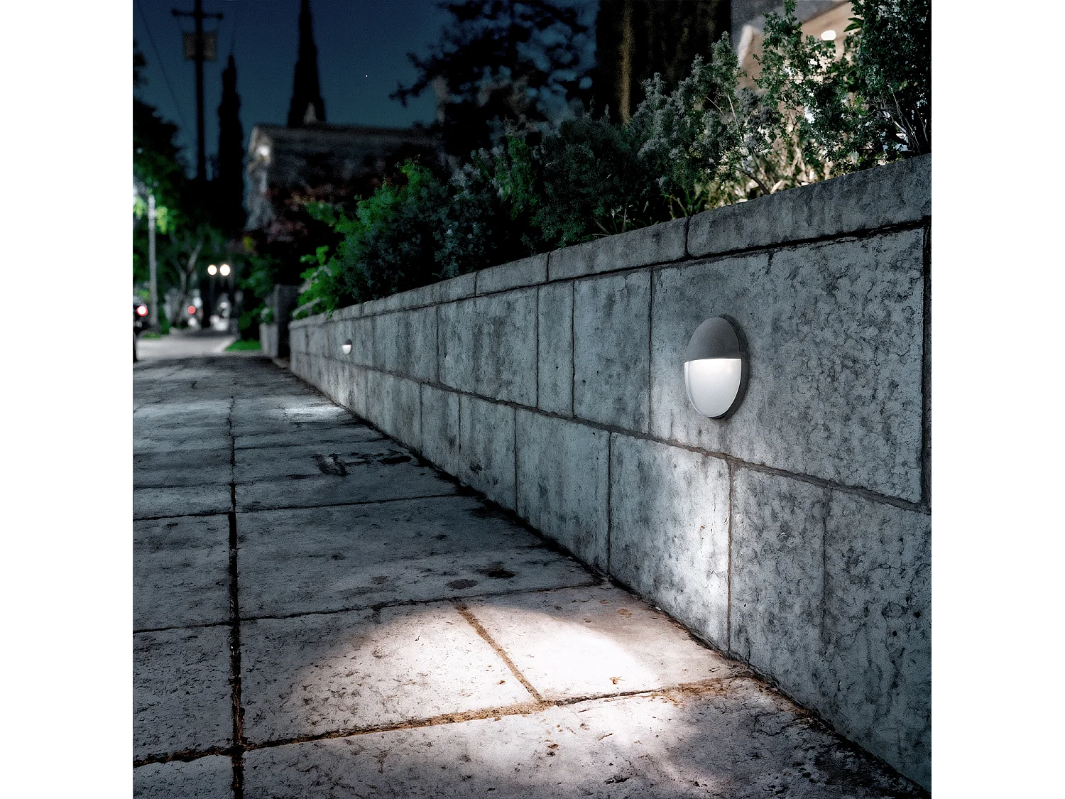 Aplique de Pared Exterior LED 3W CCT Seleccionable Superficie Circular Jade Gris Oscuro