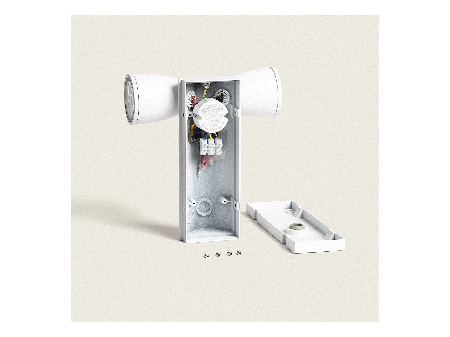 Applique da Parete per Esterni LED 12W Alluminio Abel Due Faretti Bianco