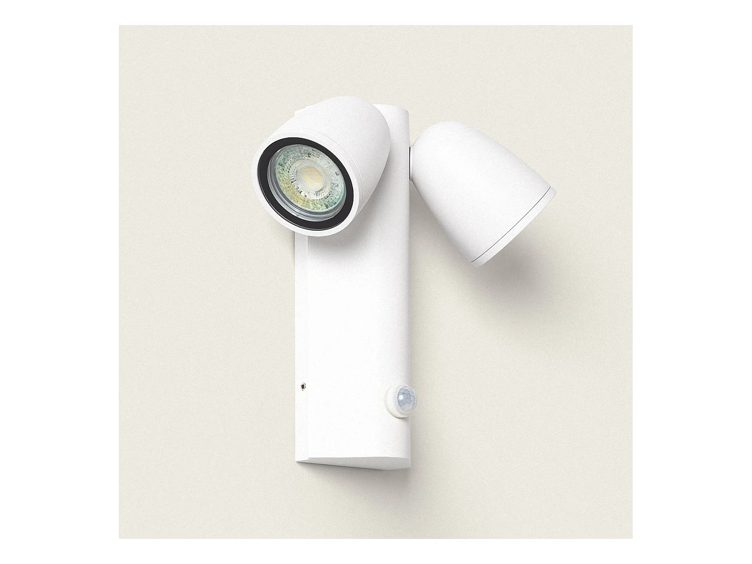 Applique Murale Extérieure Aluminium avec Détecteur de Mouvement Abel Deux Spots Blanc