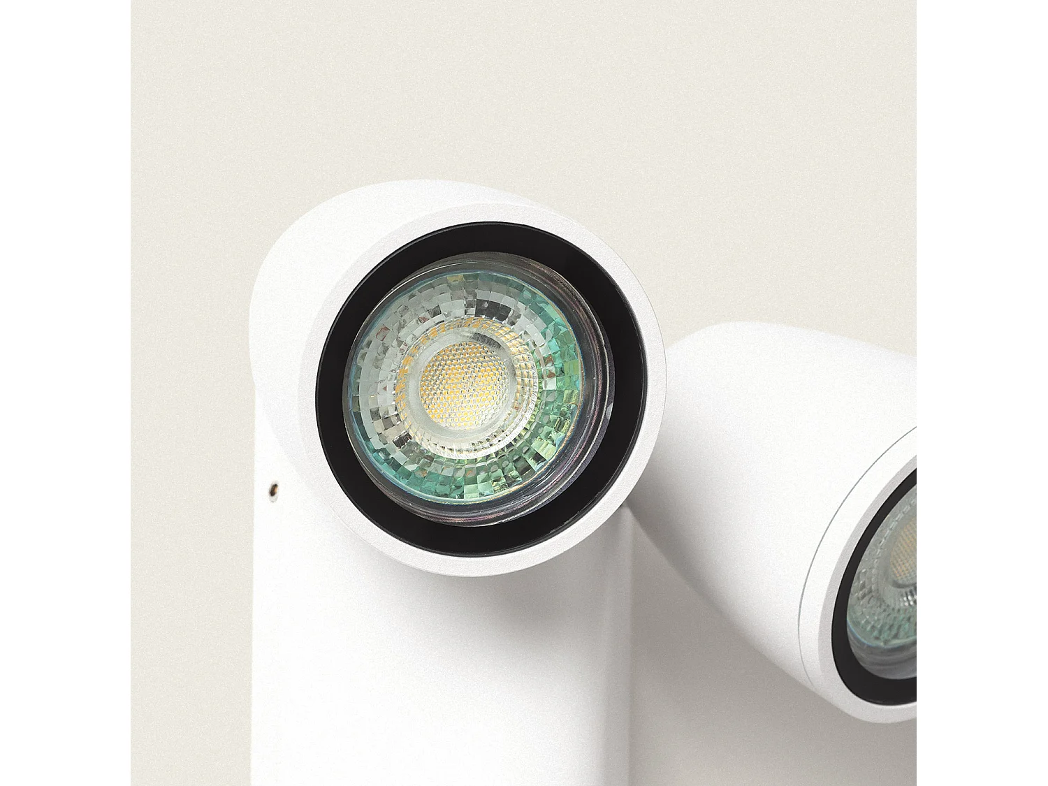 Applique Murale Extérieure Aluminium avec Détecteur de Mouvement Abel Deux Spots Blanc