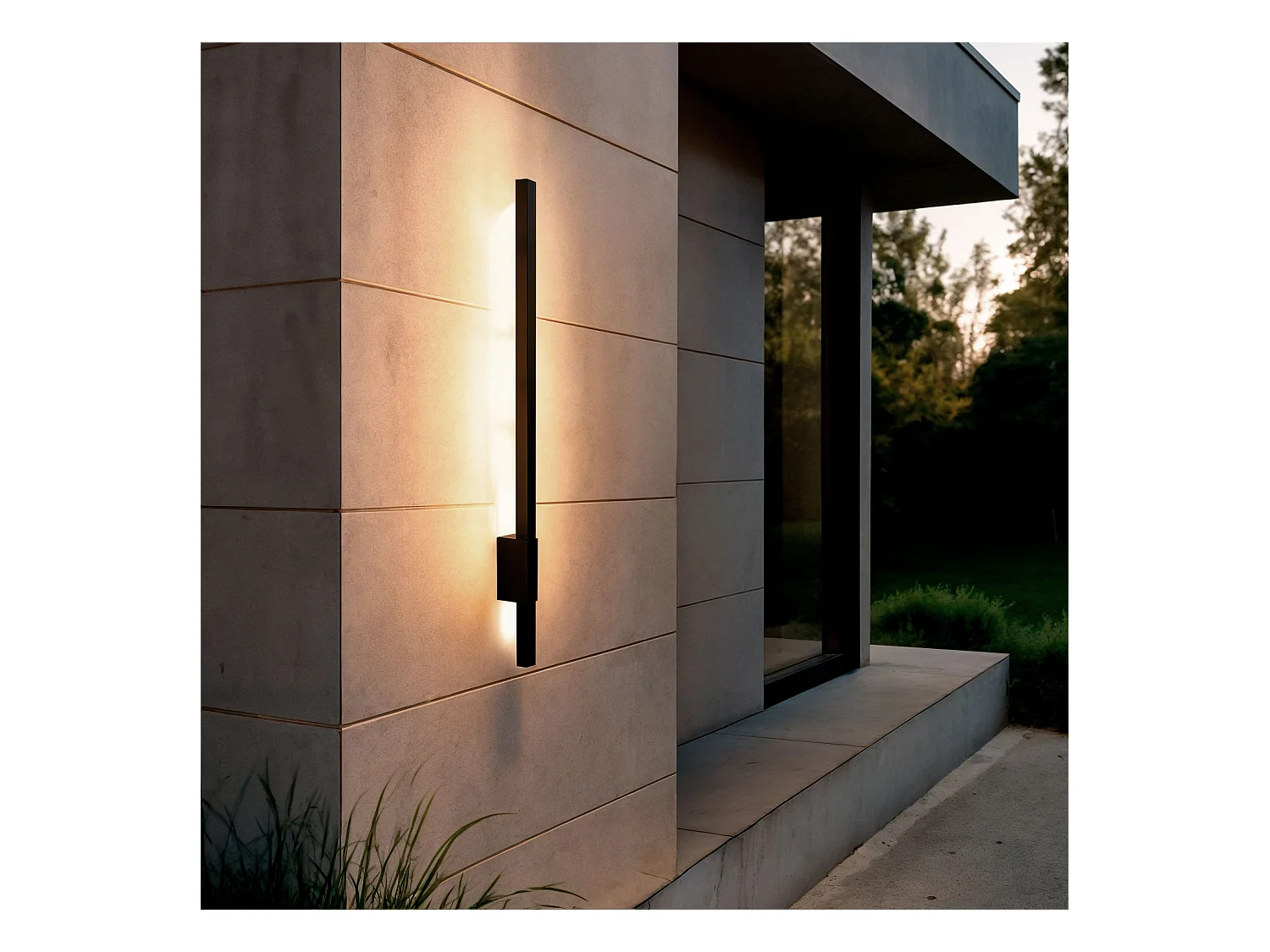 Applique Murale Extérieure LED 12W 80cm Aluminium Milen  Noir