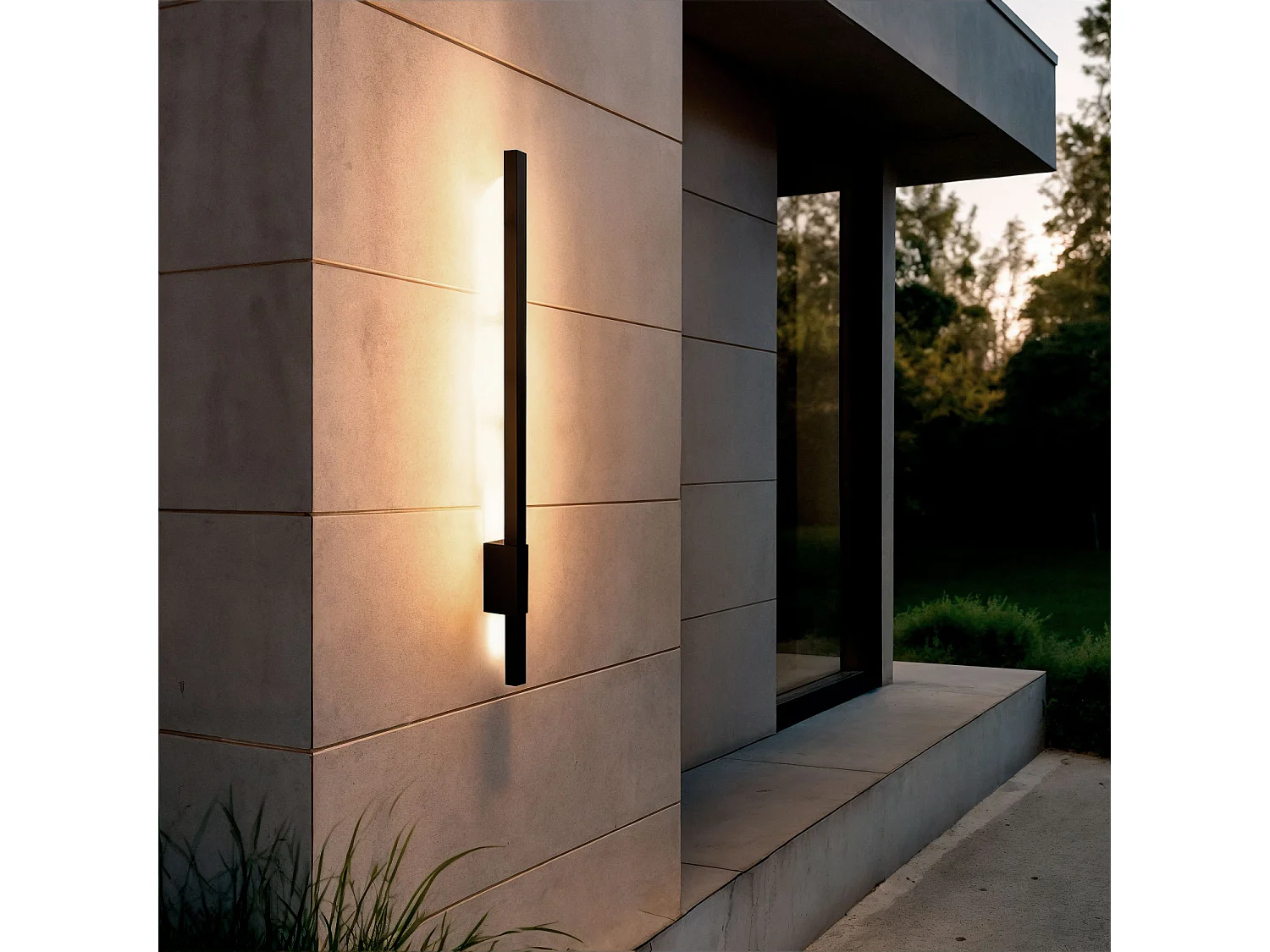 Aplique de Pared Exterior Lineal LED 12W 80cm Aluminio Milen Negro