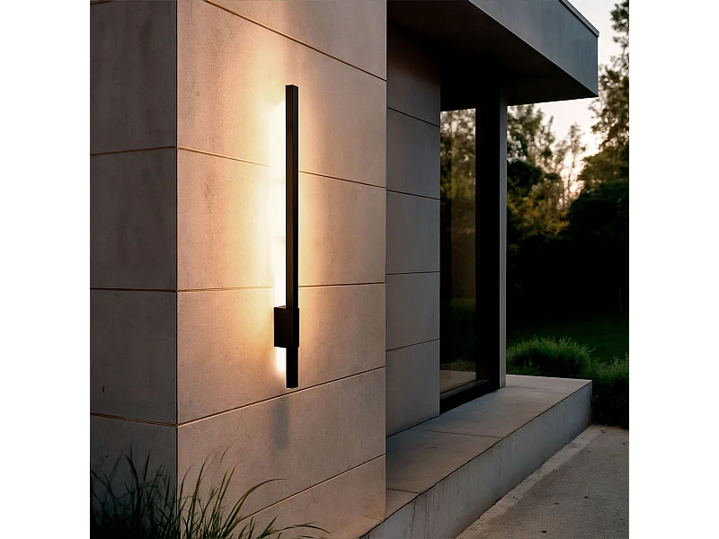 Applique Murale Extérieure LED 12W 80cm Aluminium Milen  Noir