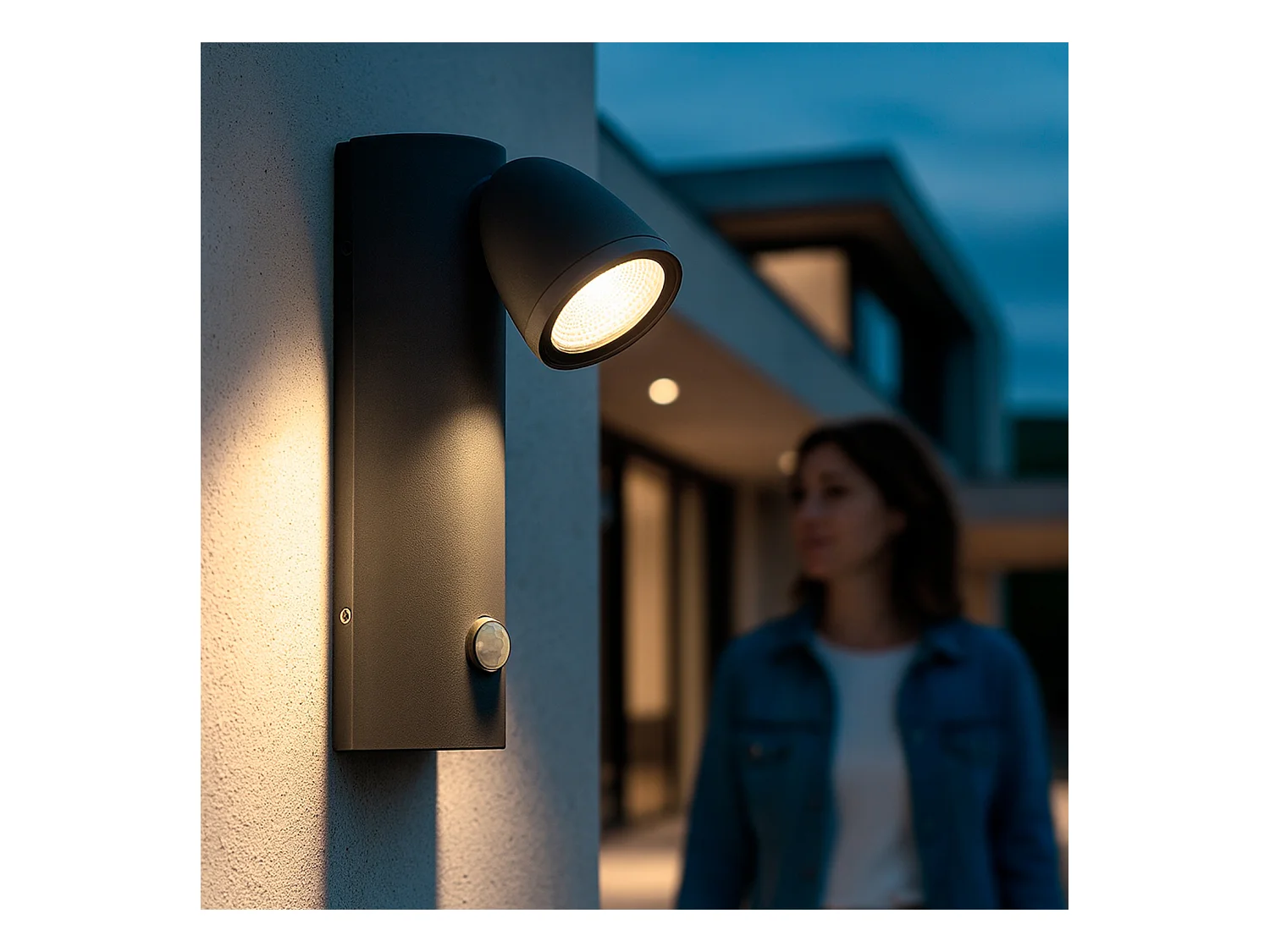 Applique Murale Extérieure LED 6W Aluminium avec Détecteur de Mouvement Abel Gris foncé