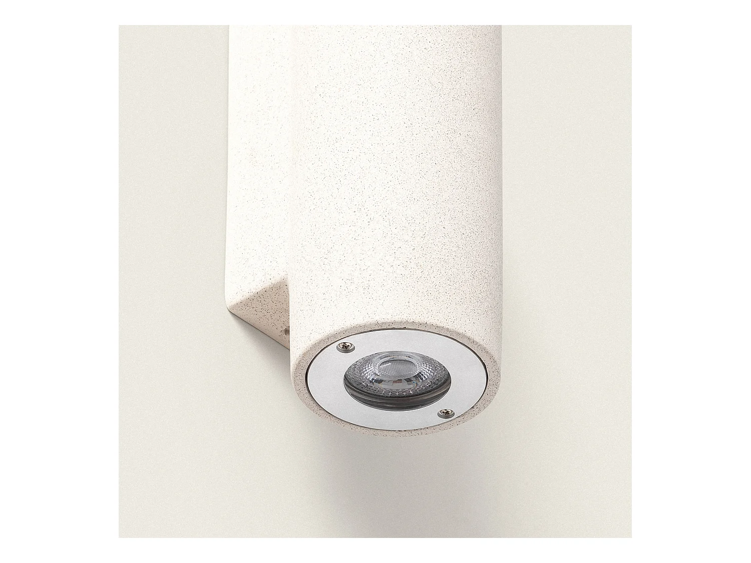 Aplique de Pared Exterior Cemento Iluminación Doble Cara Banjar Rond Beige