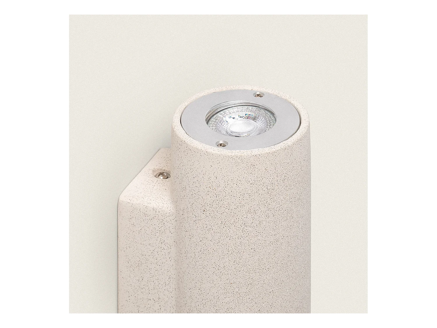 Aplique de Pared Exterior Cemento Iluminación Doble Cara Banjar Rond Beige