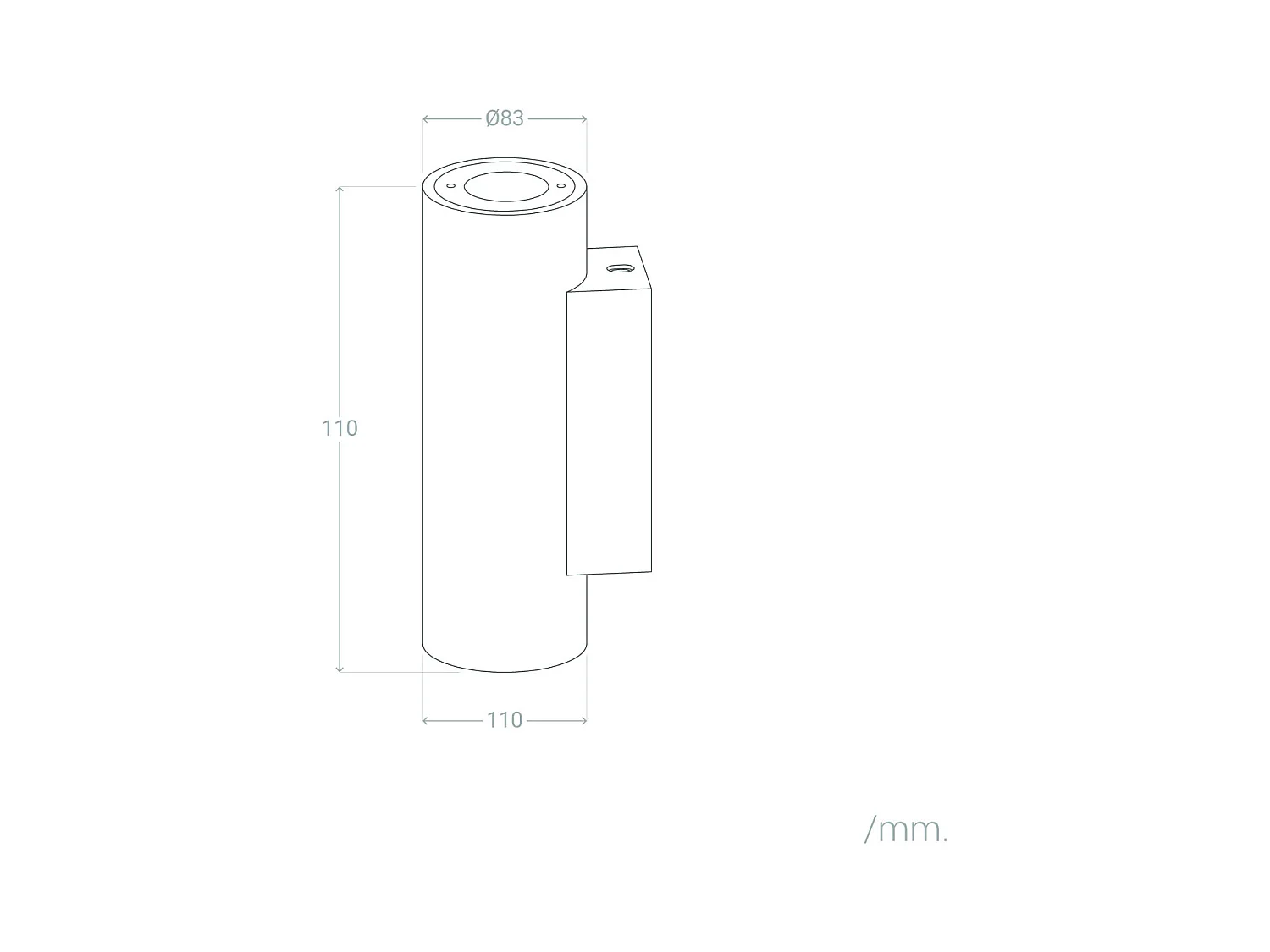 Aplique de Pared Exterior Cemento Iluminación Doble Cara Banjar Rond Beige