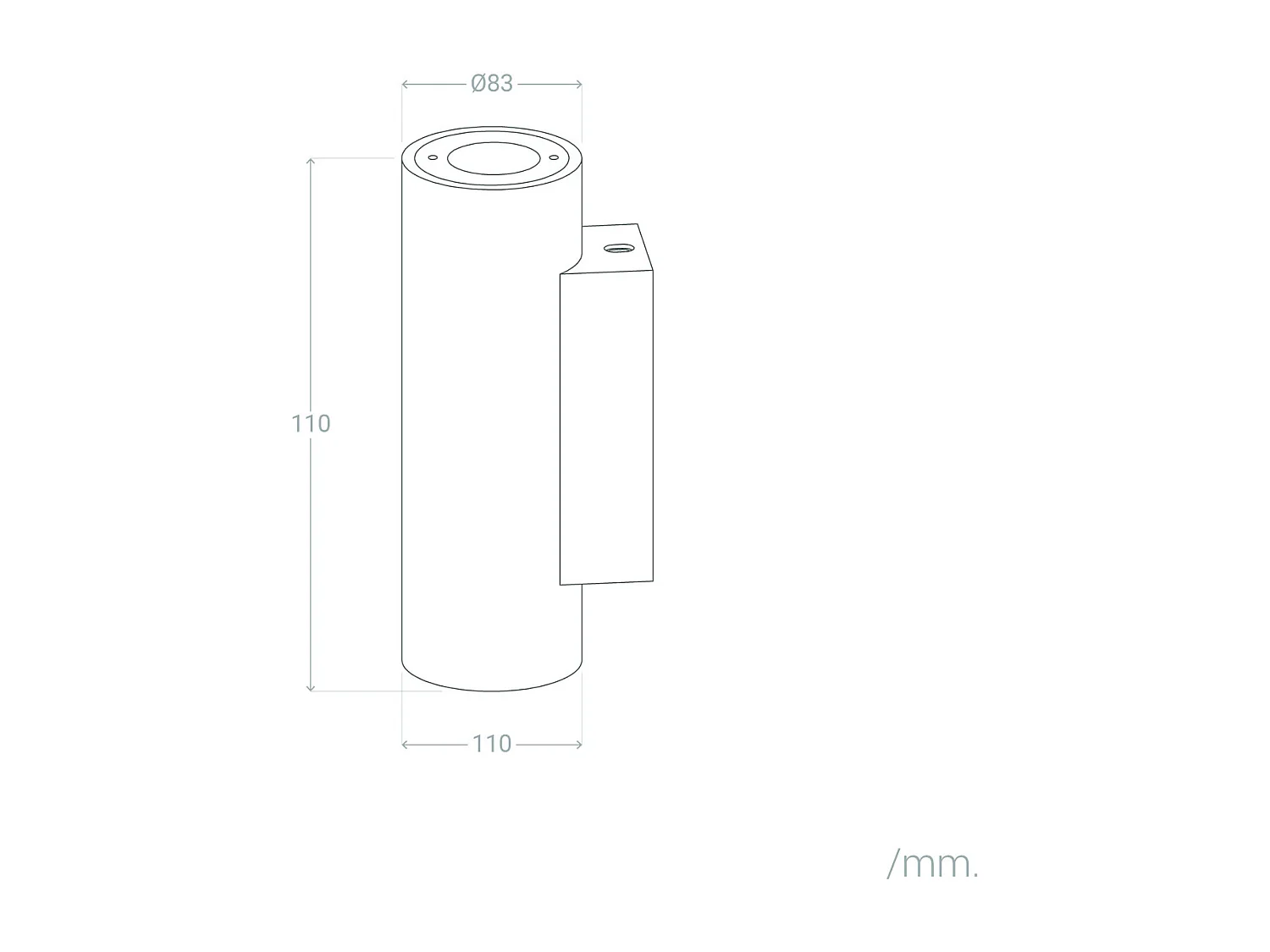 Applique Murale Extérieure Ciment Éclairage en Double Face Banjar Beige