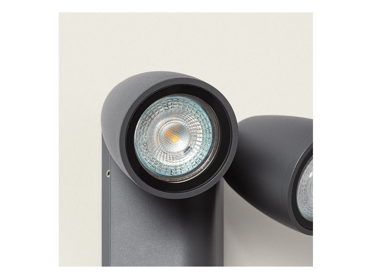 Applique Murale Extérieure Aluminium avec Détecteur de Mouvement Abel Deux Spots Gris foncé