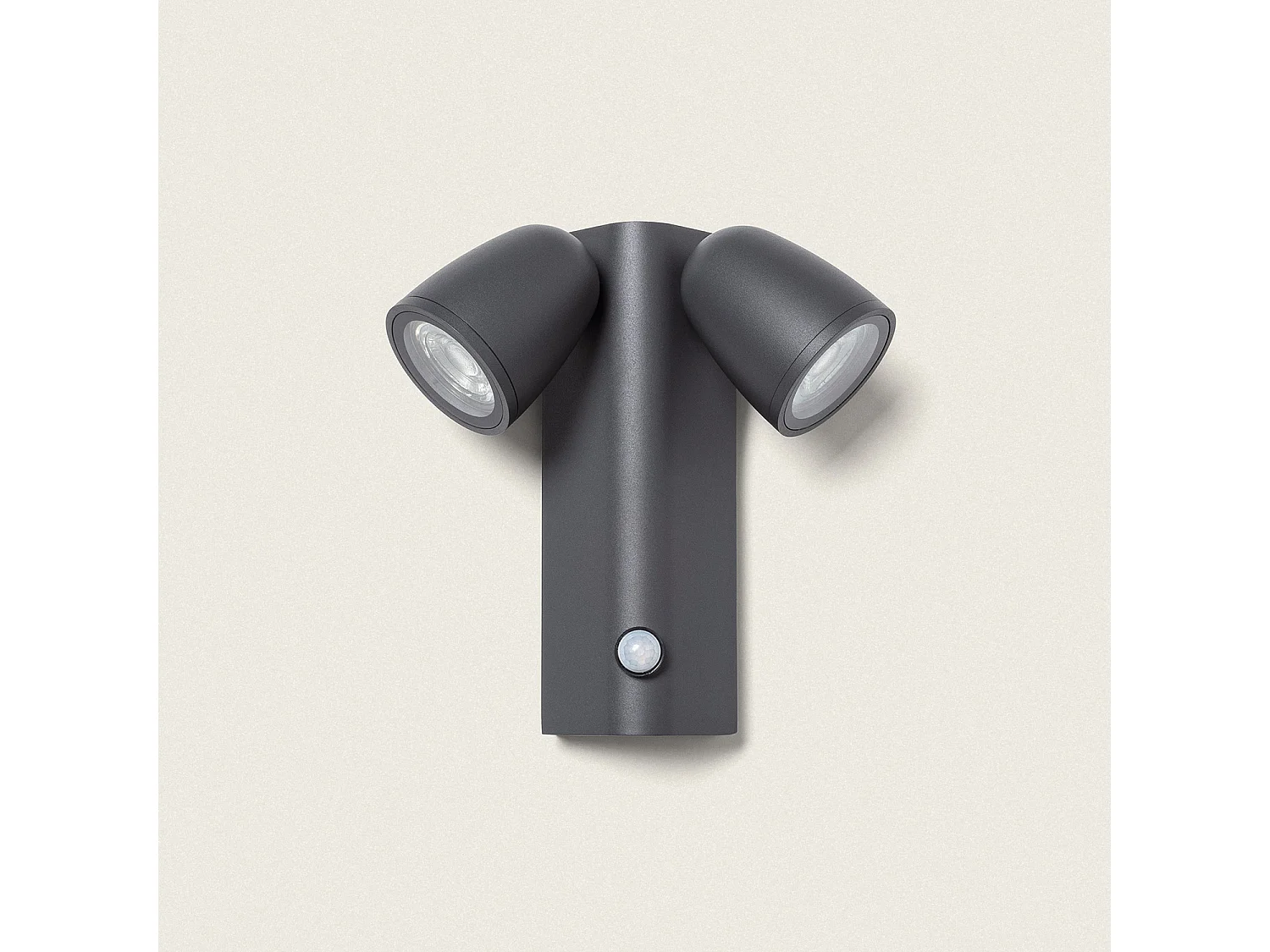 Applique Murale Extérieure Aluminium avec Détecteur de Mouvement Abel Deux Spots Gris foncé