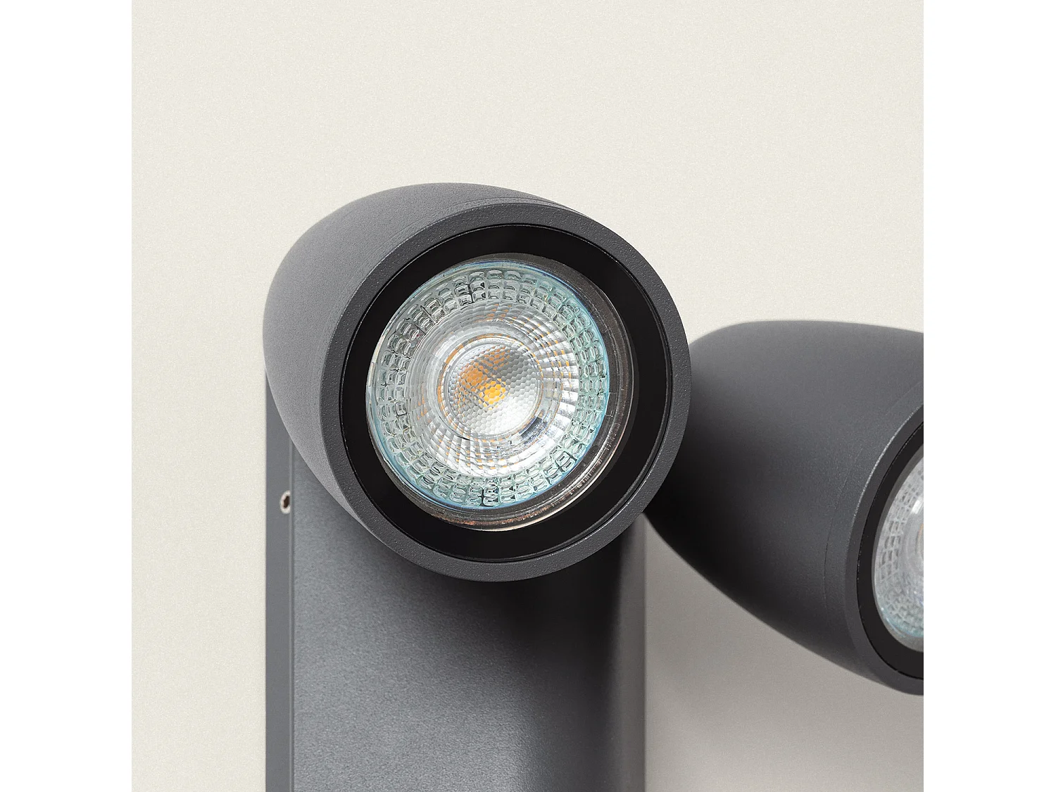 Applique Murale Extérieure Aluminium avec Détecteur de Mouvement Abel Deux Spots Gris foncé