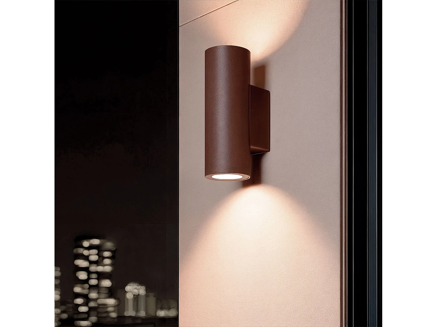 Aplique de Pared Exterior LED 12W Aluminio Iluminación Doble Cara CCT Seleccionable Satna Antracita