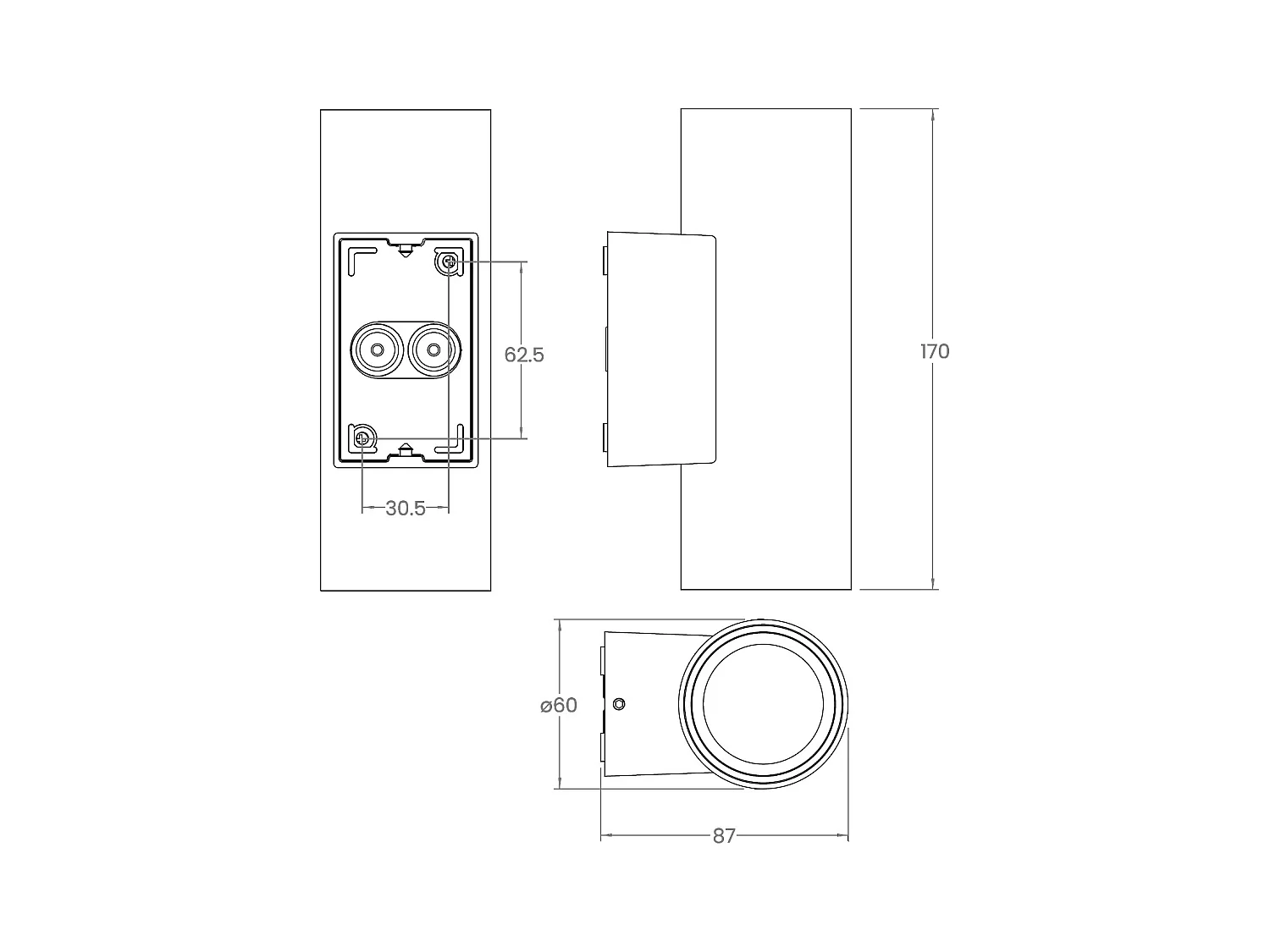 Aplique de Pared Exterior LED 12W Aluminio Iluminación Doble Cara CCT Seleccionable Satna Antracita