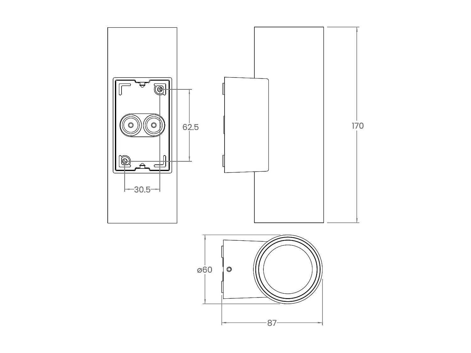 Applique Murale Extérieure LED 12W Aluminium Éclairage Double Face CCT Sélectionnable Satna Anthracite