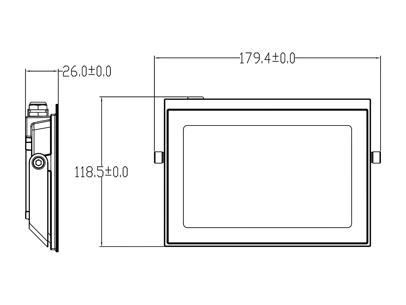 Projecteur LED 50W 120lm/W IP65 S3 3000K Non Noir Blanc chaud