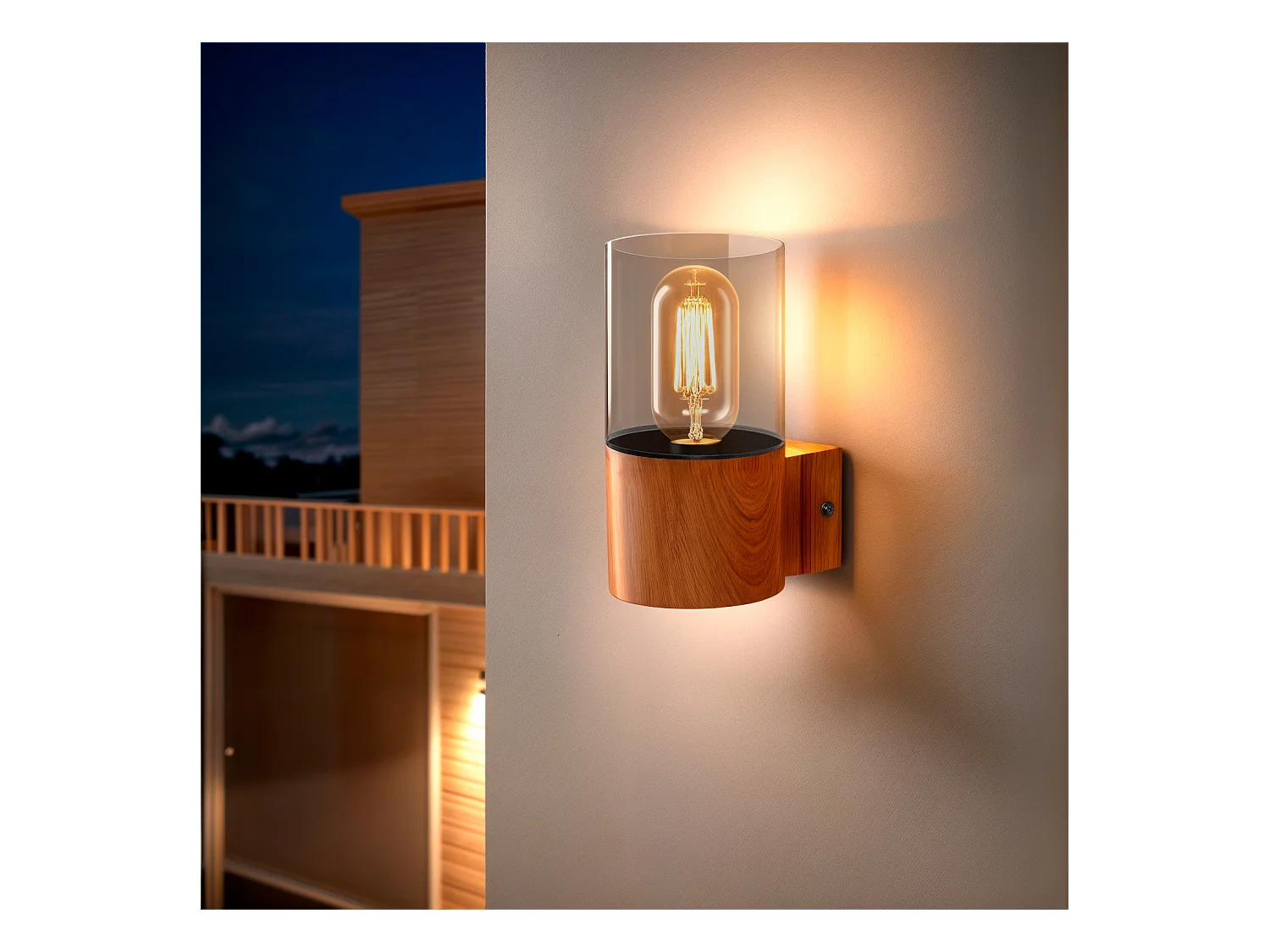 Applique Murale Extérieure Acier Inoxydable Emley Brun clair