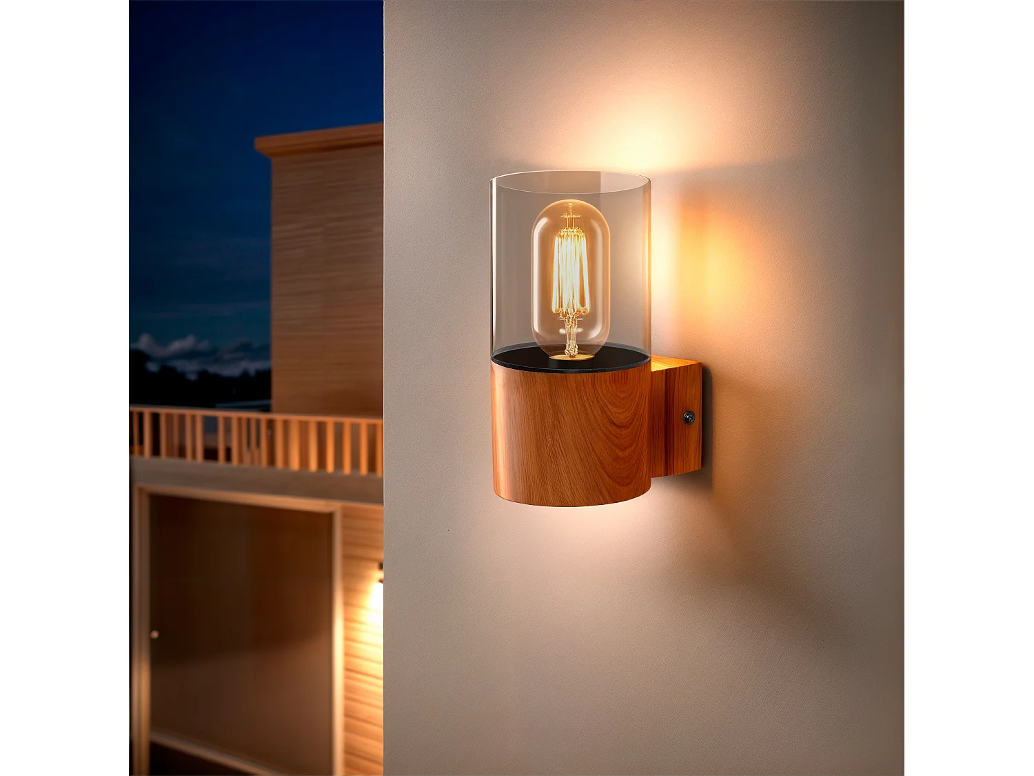 Applique Murale Extérieure Acier Inoxydable Emley Brun clair