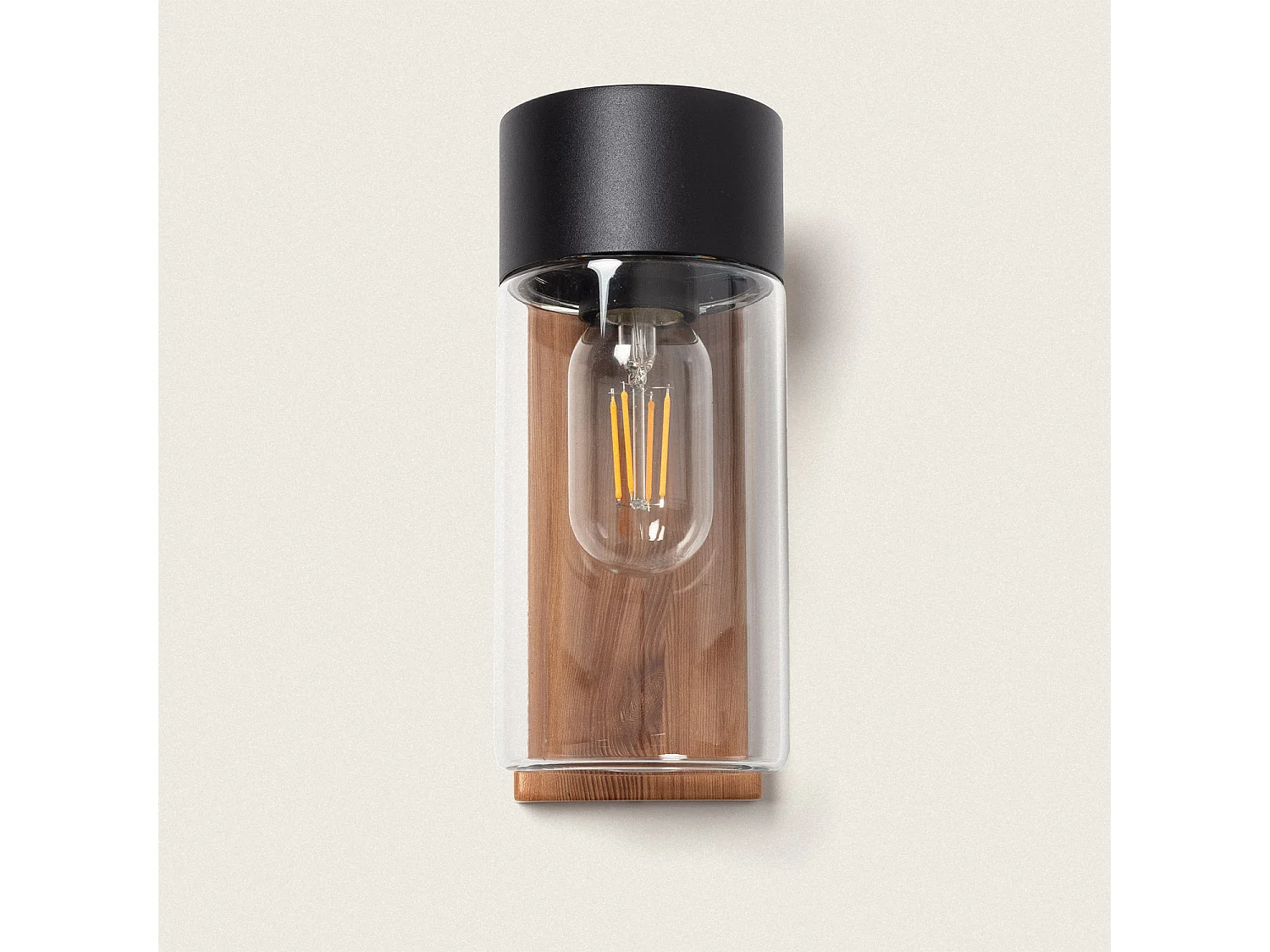 Applique da Parete per Esterni Acciaio Inox e Vetro Isoba Nero