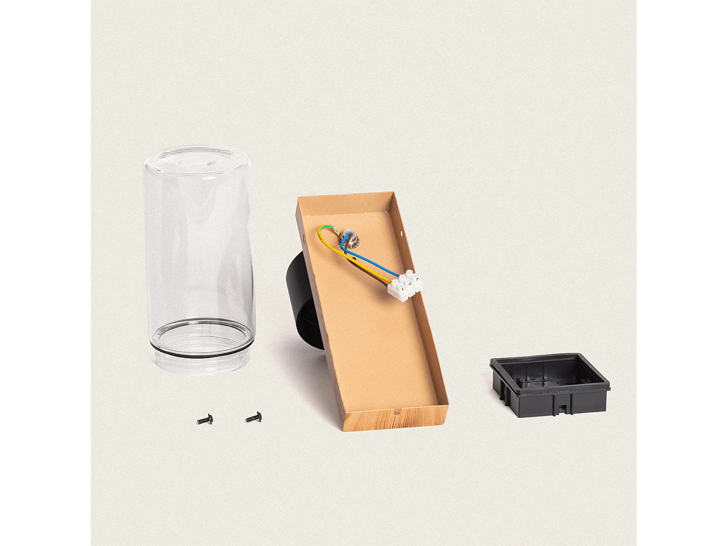 Applique da Parete per Esterni Acciaio Inox e Vetro Isoba Nero