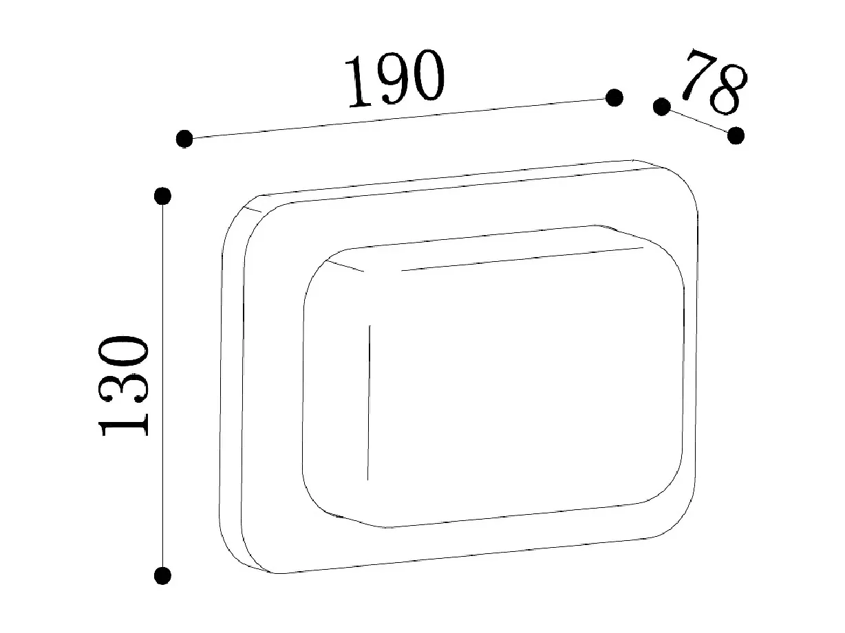 Applique da Parete per Esterni a LED da 10 W, Illuminazione Rettangolare, Alluminio Nero, Gulpos Nero Opaco