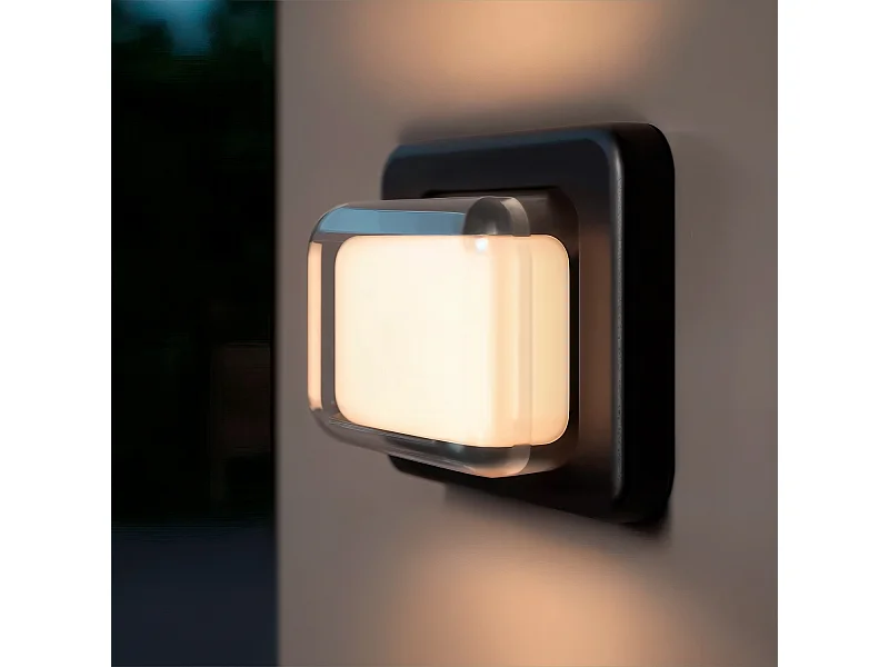 Applique Murale Extérieure LED 8W Éclairage Rectangulaire Noire Gulpos Noir mat