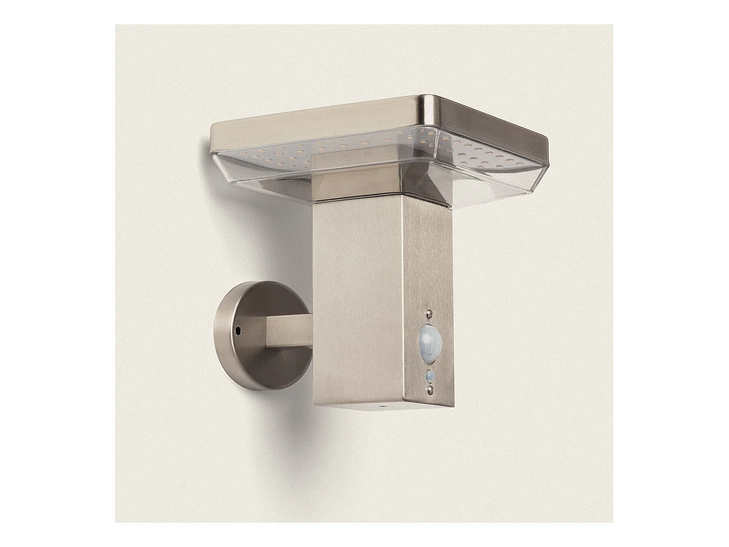 Applique Murale Extérieure Solaire LED 5W Aluminium avec Détecteur de Mouvement Barton Square Argent