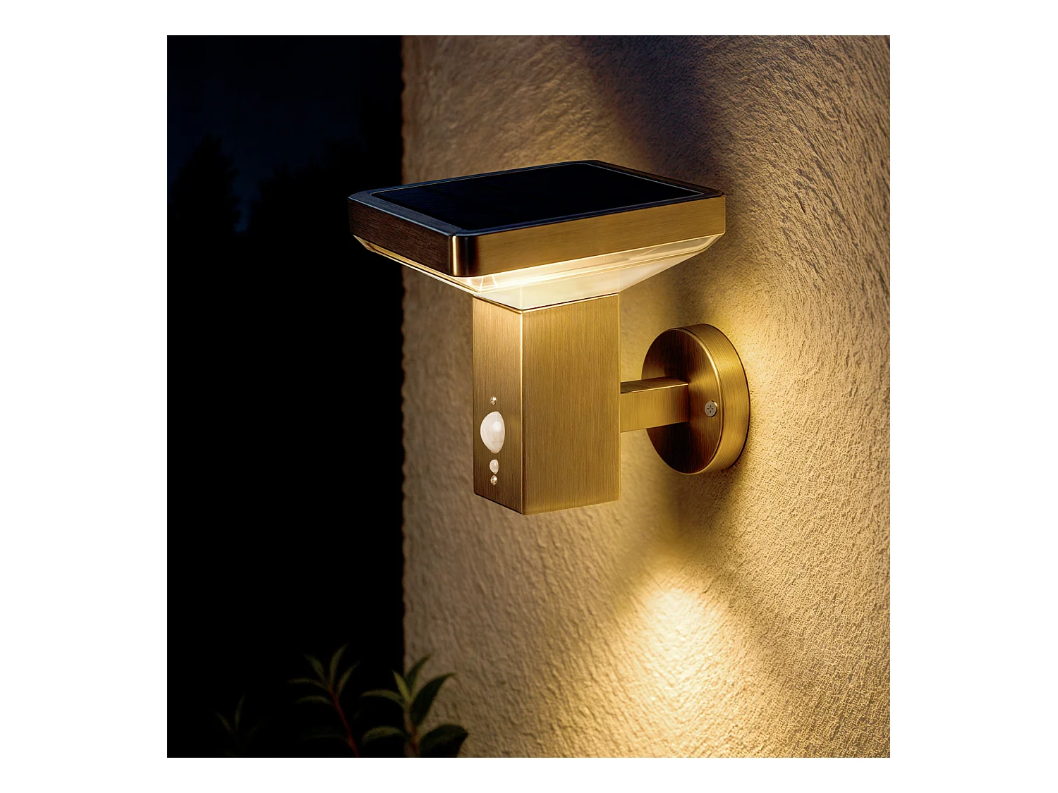 Applique Murale Extérieure Solaire LED 5W Aluminium avec Détecteur de Mouvement Barton Square Argent