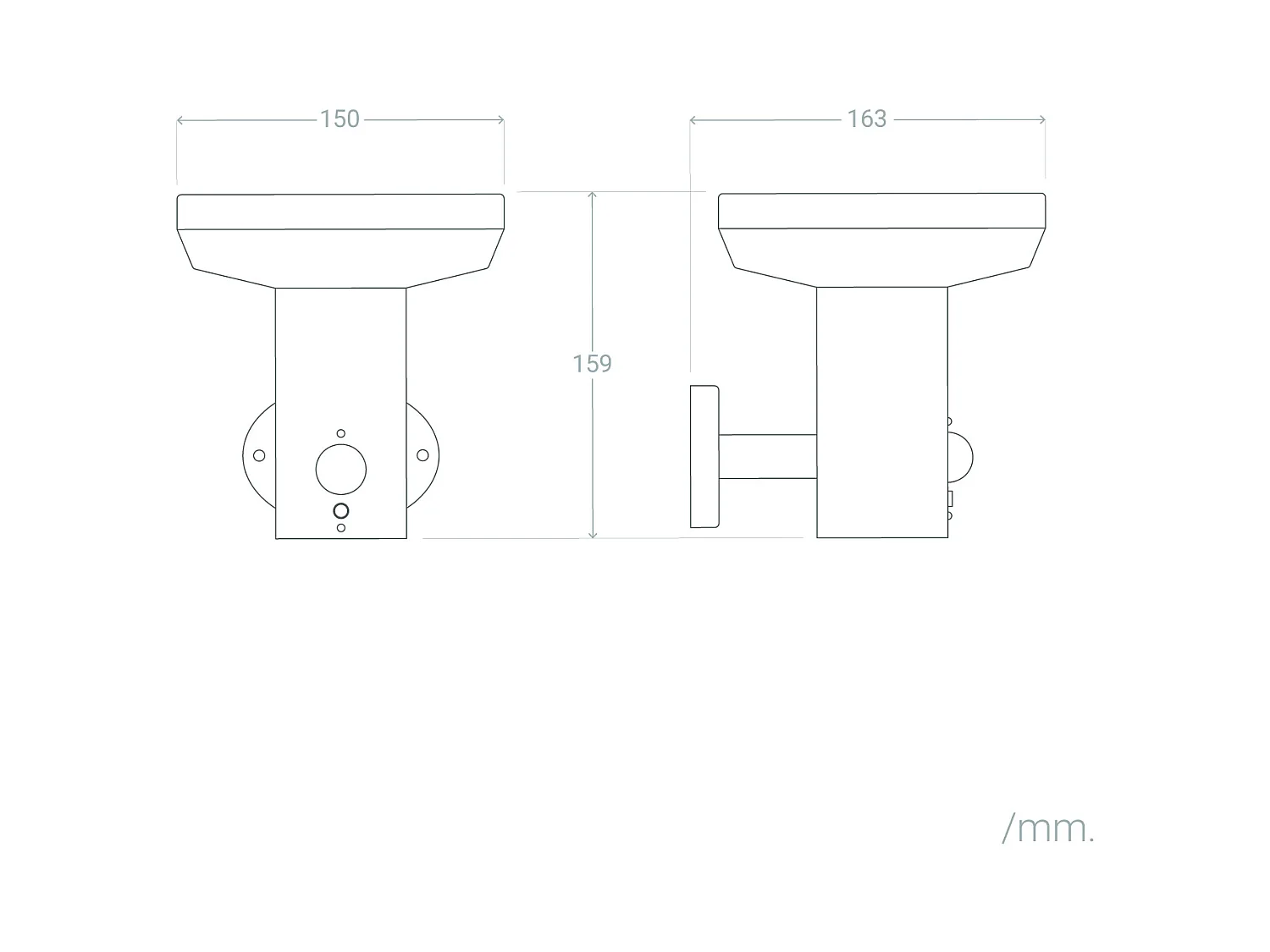Applique Murale Extérieure Solaire LED 5W Aluminium avec Détecteur de Mouvement Barton Square Argent