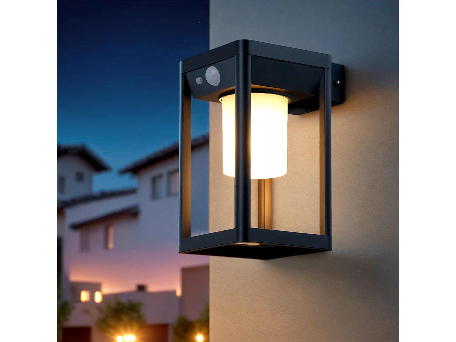Applique Murale Extérieur Solaire LED 2.5W Aluminium avec Détecteur de Mouvement Devah Noir
