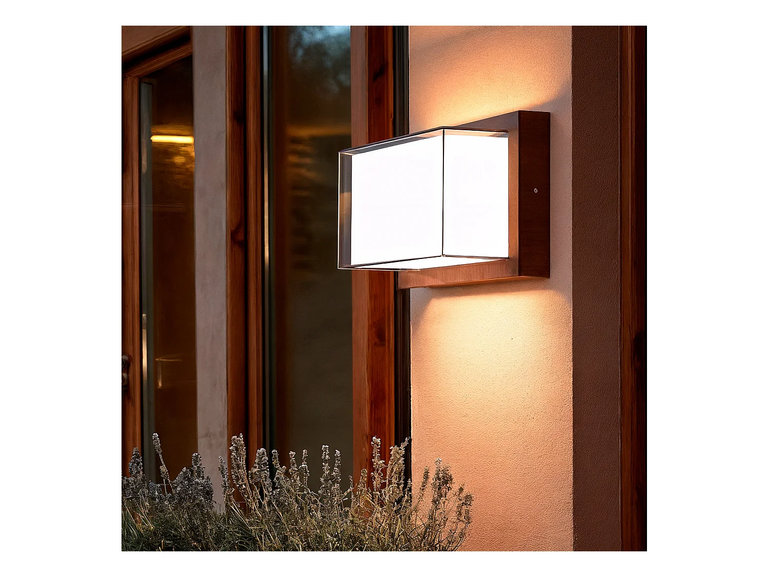 Applique Murale Extérieure LED 12W Aluminium CCT Sélectionnable Double Éclairage Caelia Rouille