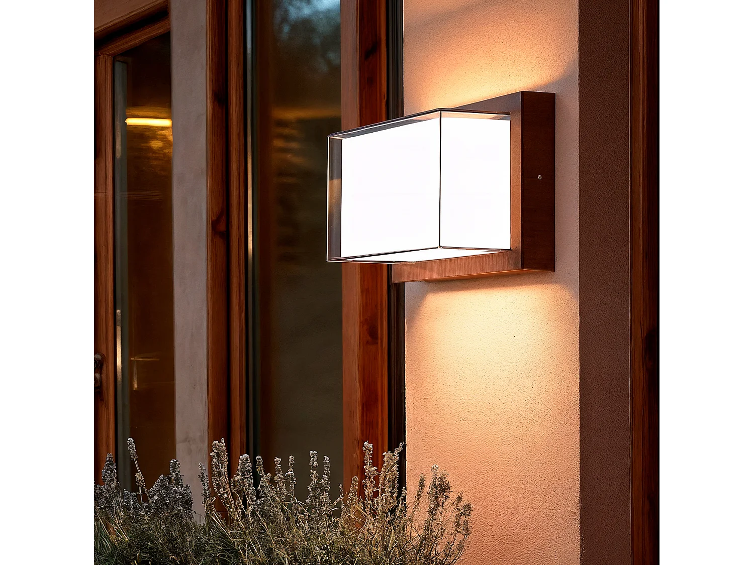 Applique Murale Extérieure LED 12W Aluminium CCT Sélectionnable Double Éclairage Caelia Rouille