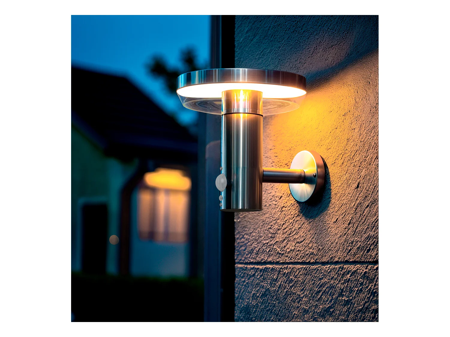 Applique Murale Extérieure Solaire LED 5W Aluminium avec Détecteur de Mouvement Barton Argent