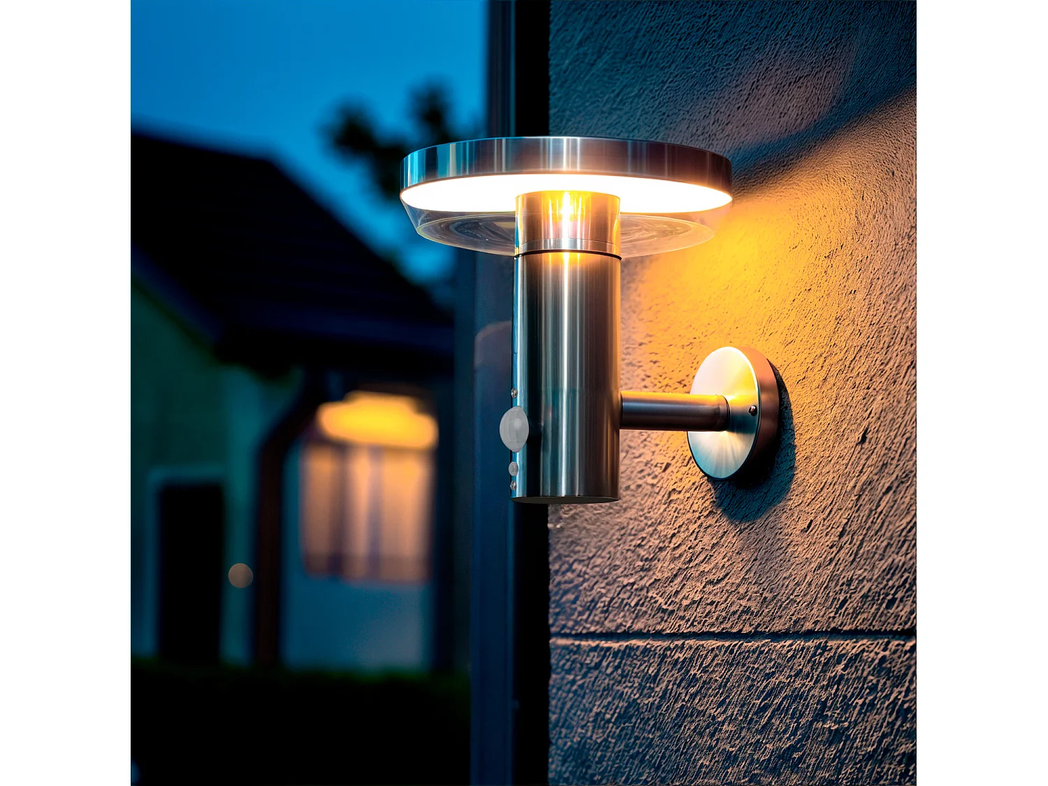 Applique da Parete per Esterni Solare LED 5W Alluminio con Sensore di Movimento Barton Argento