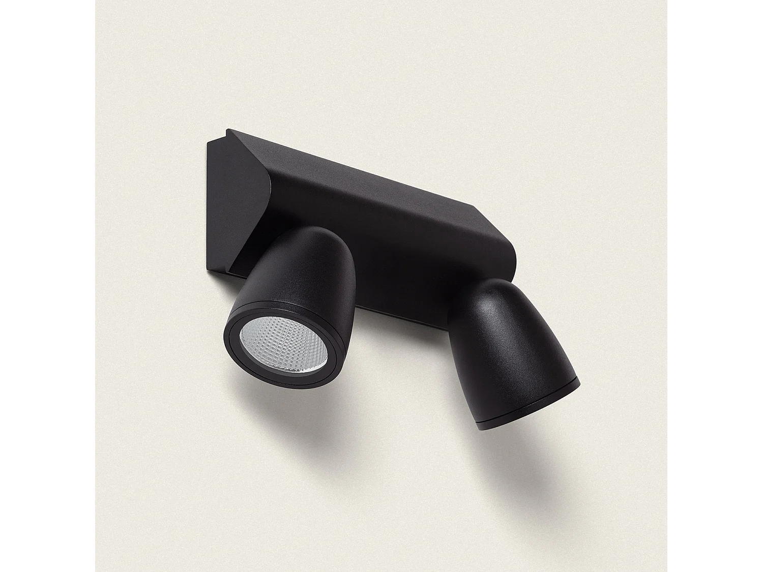 Applique Murale Extérieure LED 12W Aluminio Abel Large 2 Spots Noir