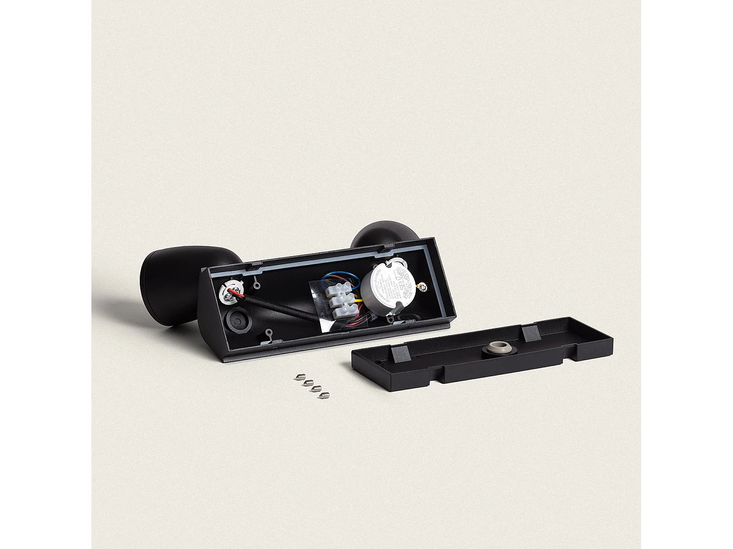 Applique Murale Extérieure LED 12W Aluminio Abel Large 2 Spots Noir