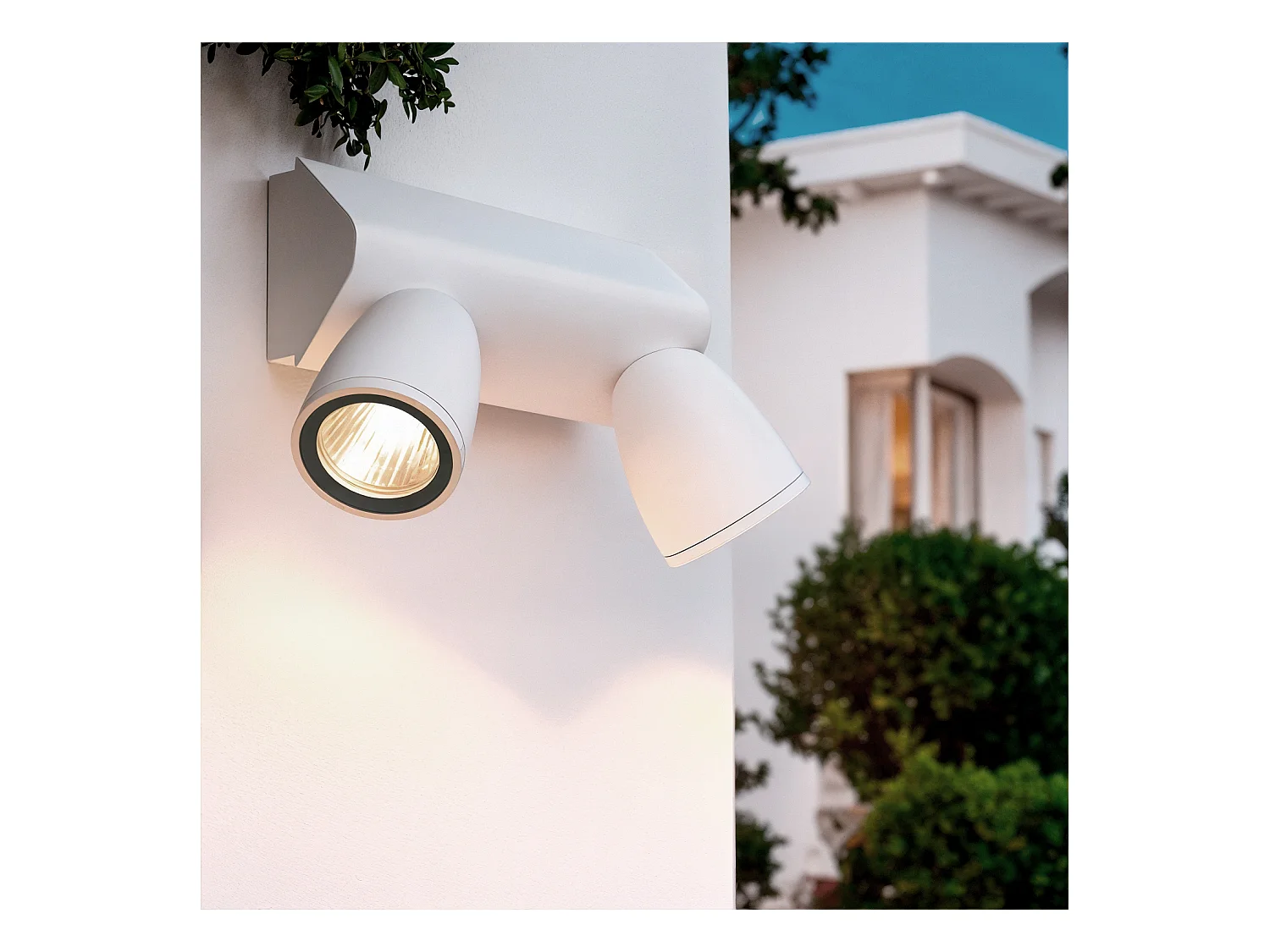 Applique Murale Extérieure LED 12W Aluminio Abel Large 2 Spots Noir