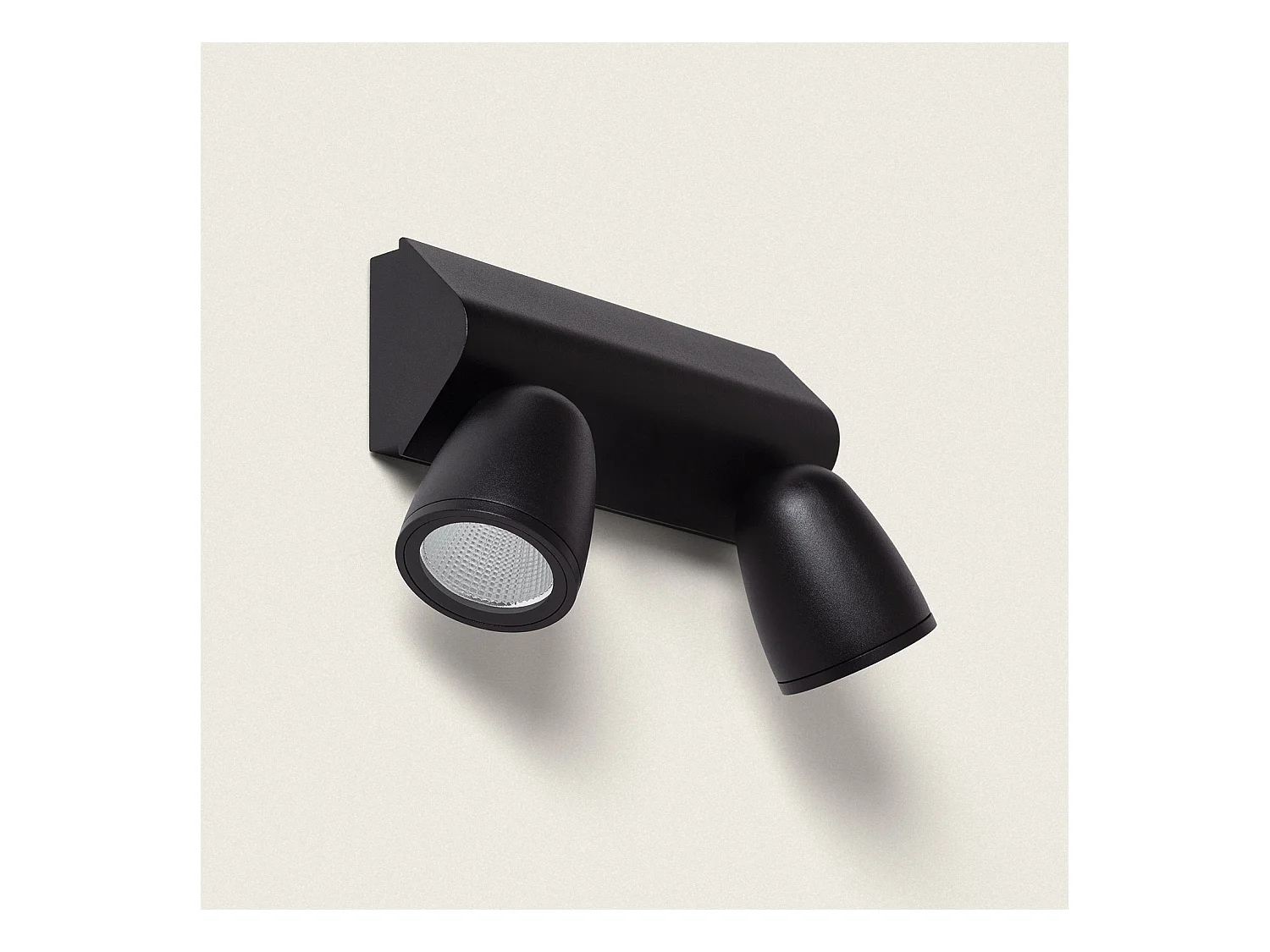 Aplique de Pared Exterior LED 12W Aluminio Abel Large Dos Focos Negro