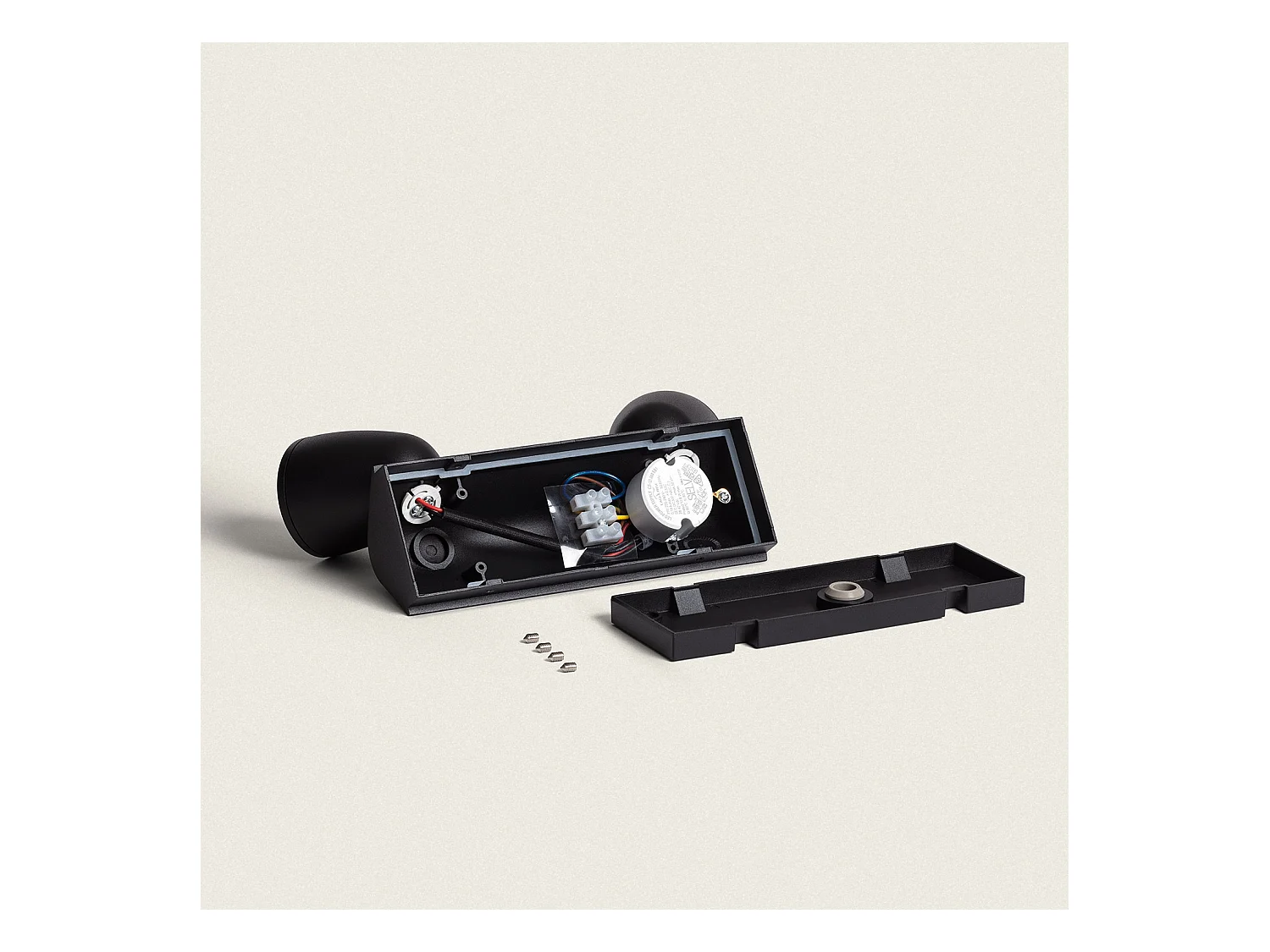 Aplique de Pared Exterior LED 12W Aluminio Abel Large Dos Focos Negro