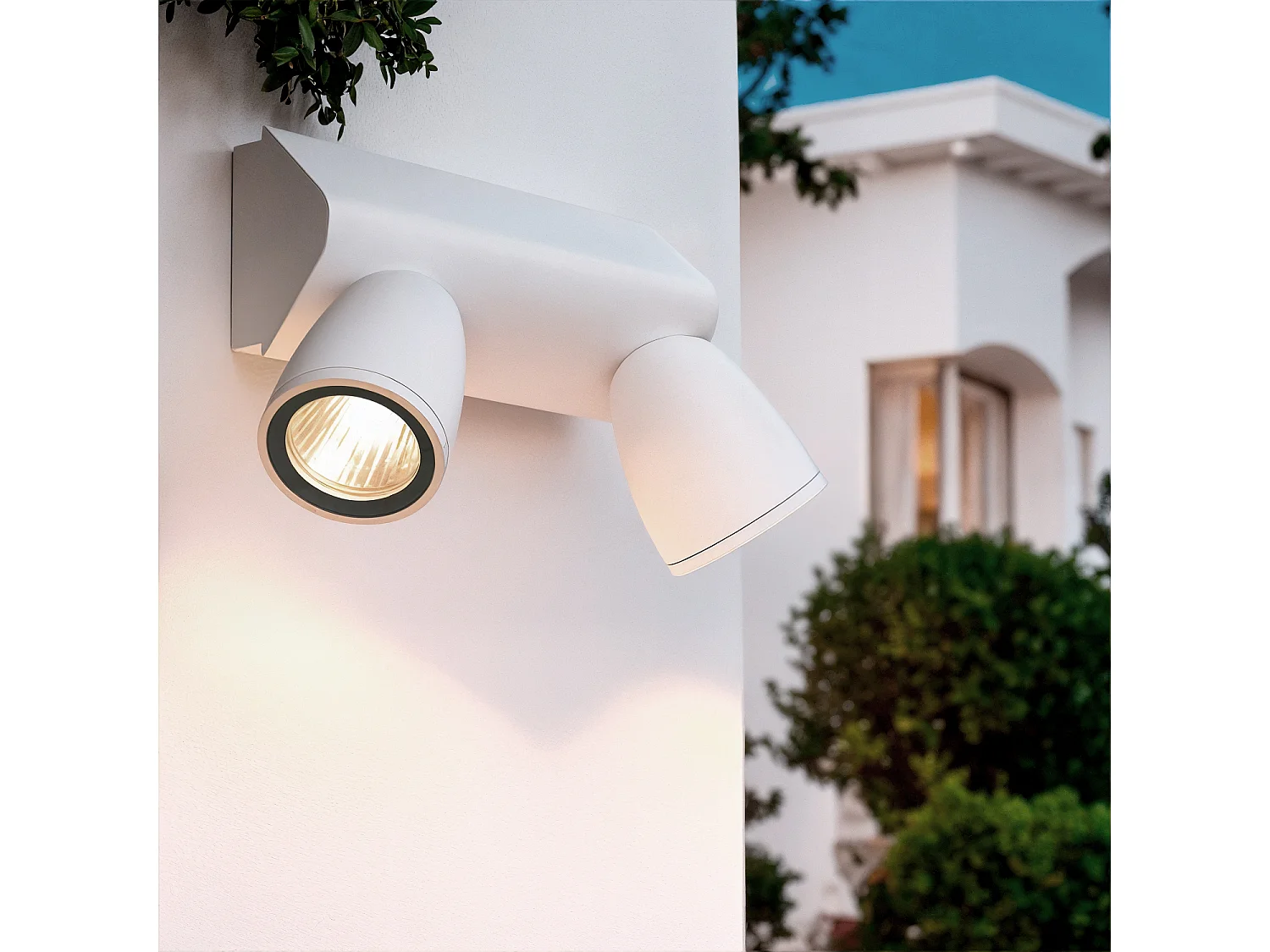 Applique Murale Extérieure LED 12W Aluminio Abel Large 2 Spots Noir