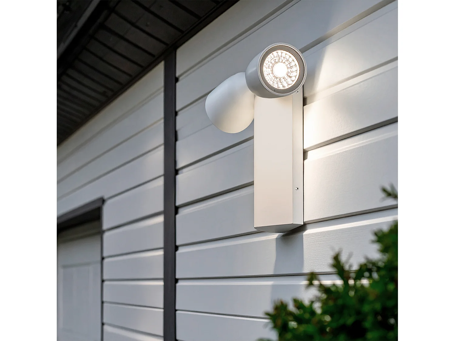 Applique Murale Extérieure Aluminium Abel Deux Spots Blanc