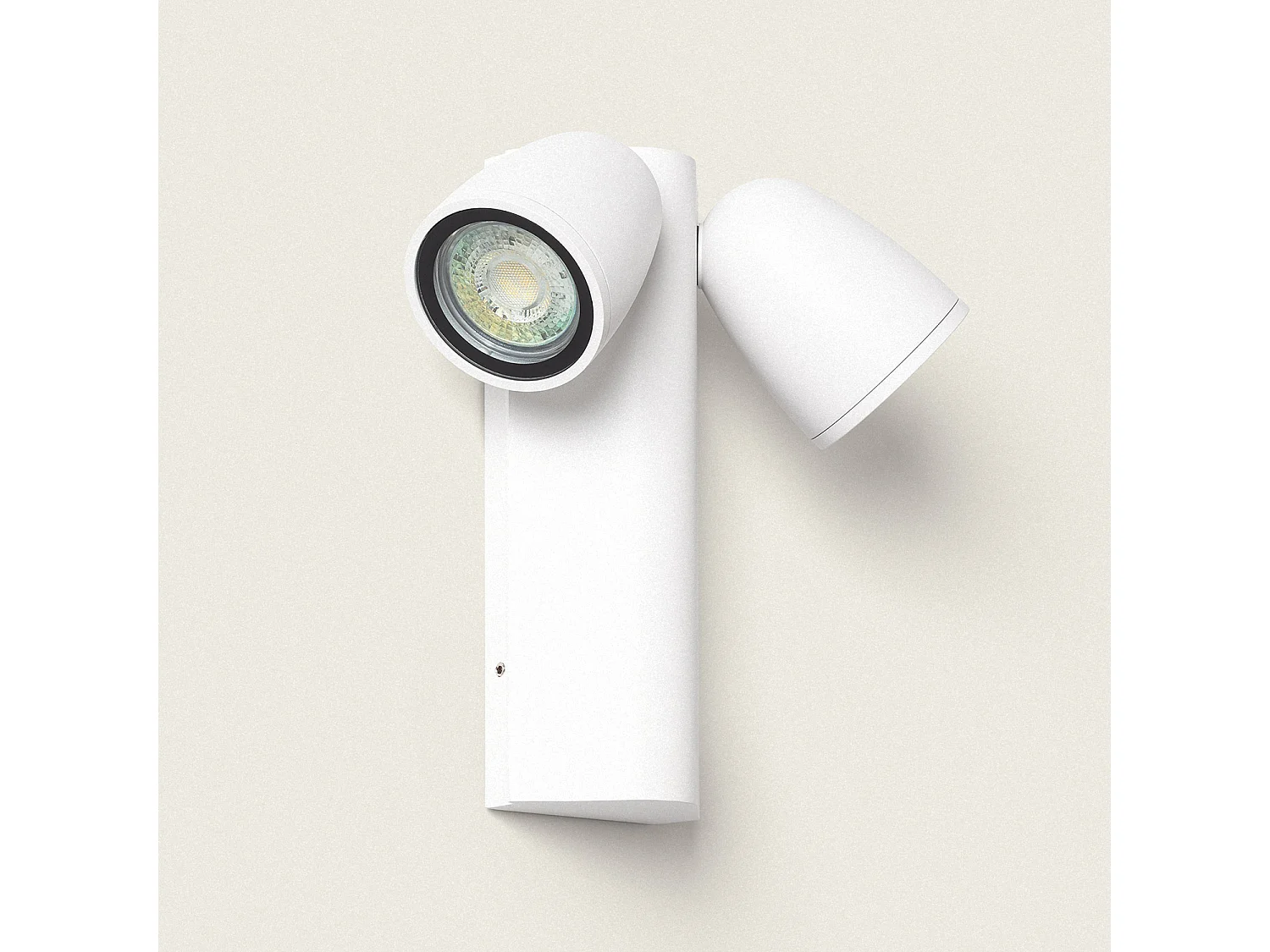 Applique Murale Extérieure Aluminium Abel Deux Spots Blanc