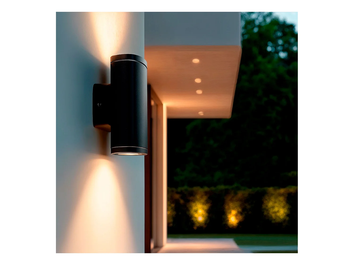 Applique da Parete per Esterni Doppia Luce Welldy Nero