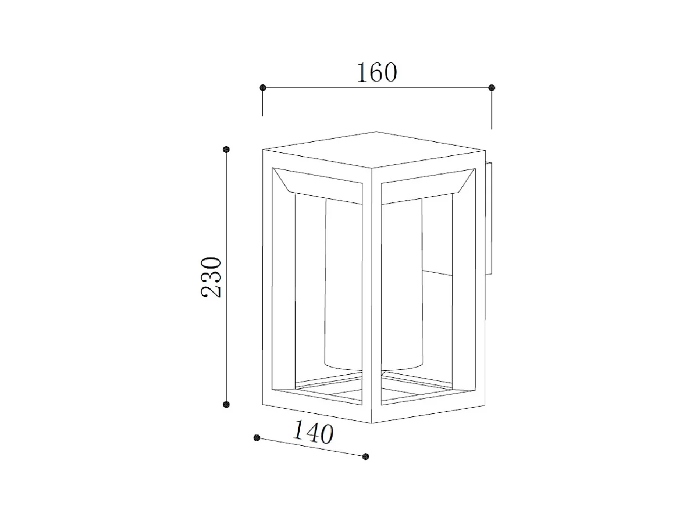 Aplique de Pared Exterior Trenol Negro