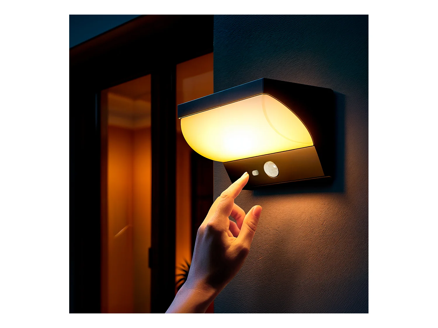 Applique da Parete per Esterni Solare LED 5W Alluminio con Sensore di Movimento Goran Nero