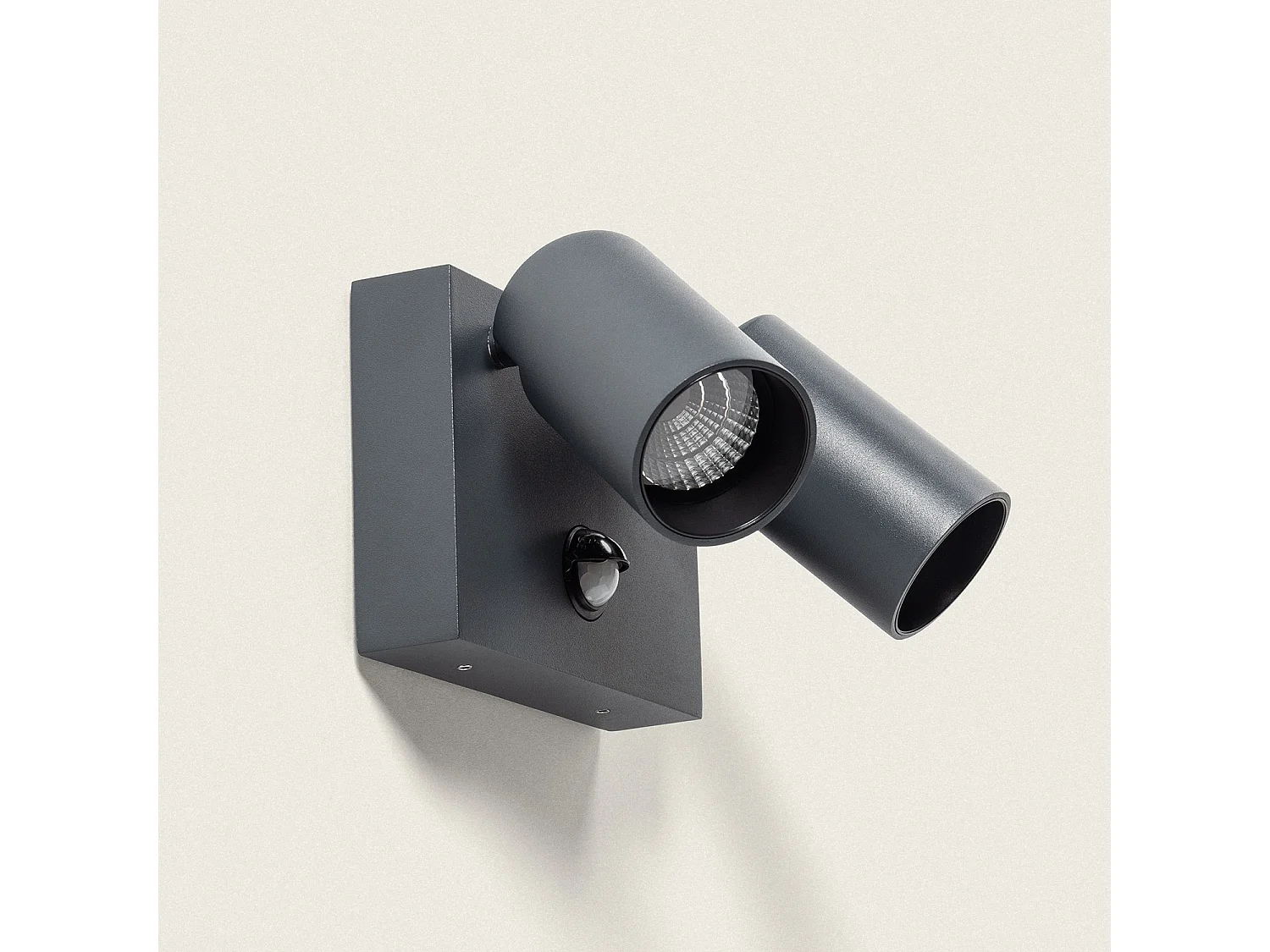 Applique Murale Extérieure LED 18W Aluminium CCT Sélectionnable Deux Spots avec Détecteur de Mouvement Kuriya Anthracite